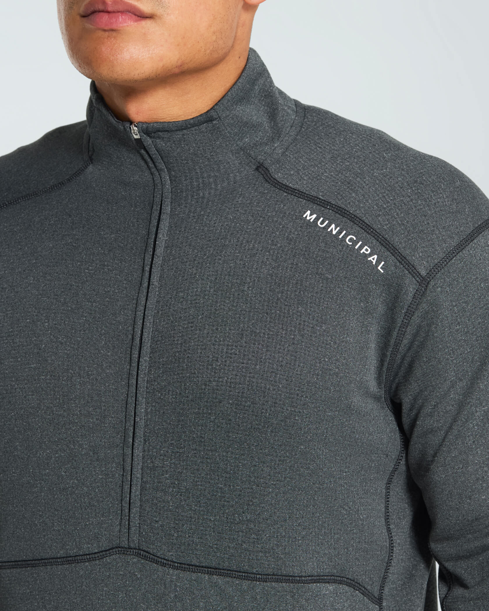 Sportcross Quarter Zip |Black Heather| logo