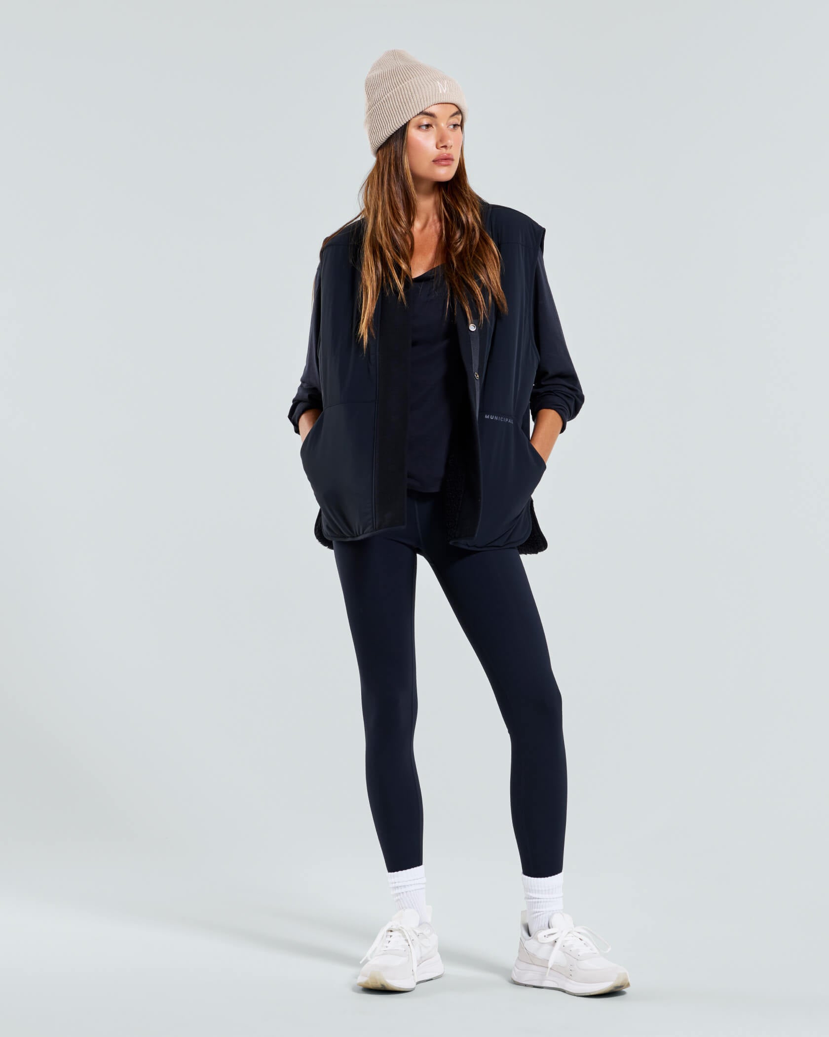 Women's Beacon Insulated Vest |Black| lifestyle