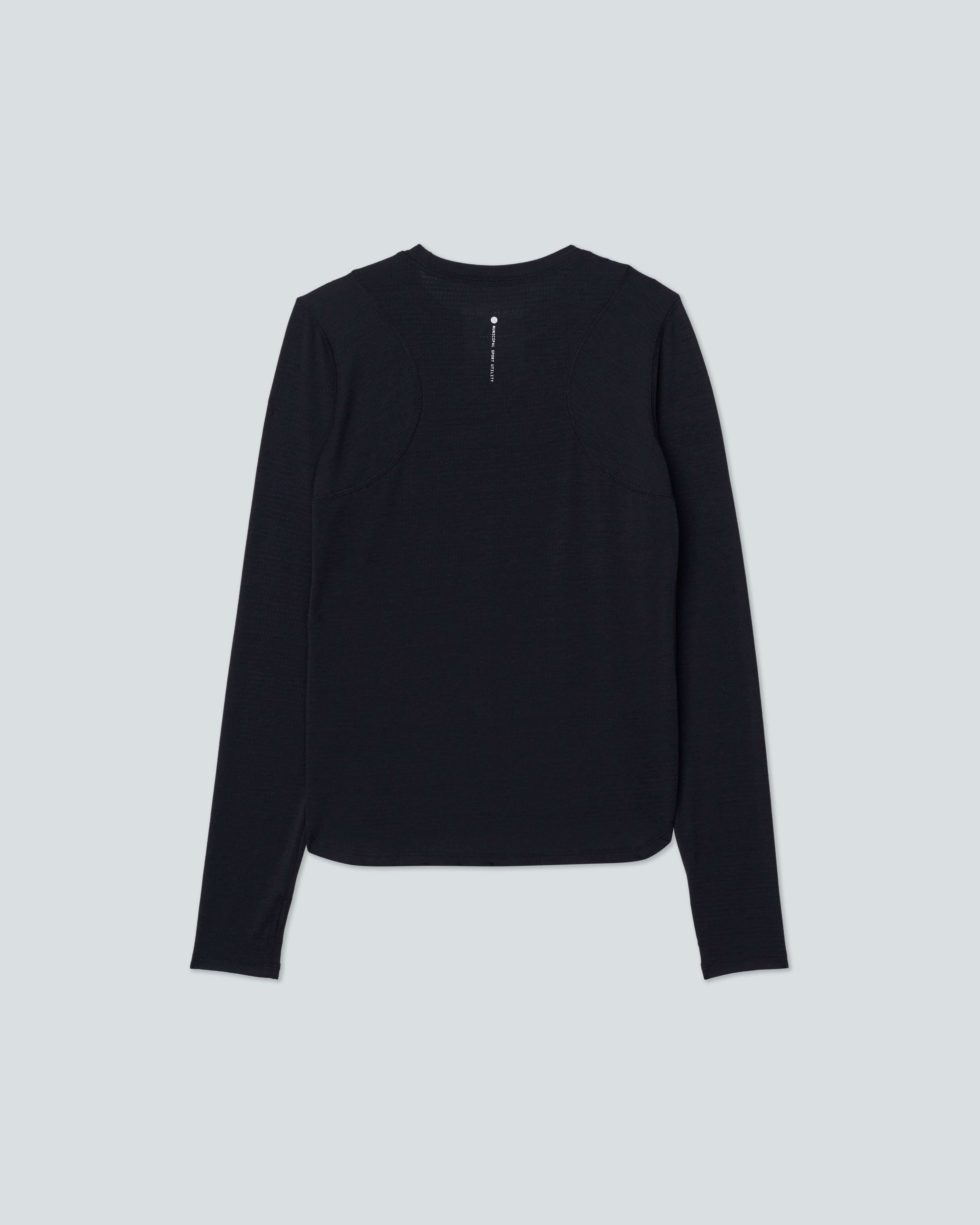 Women's 4AM. LS T-Shirt |Black| flat back