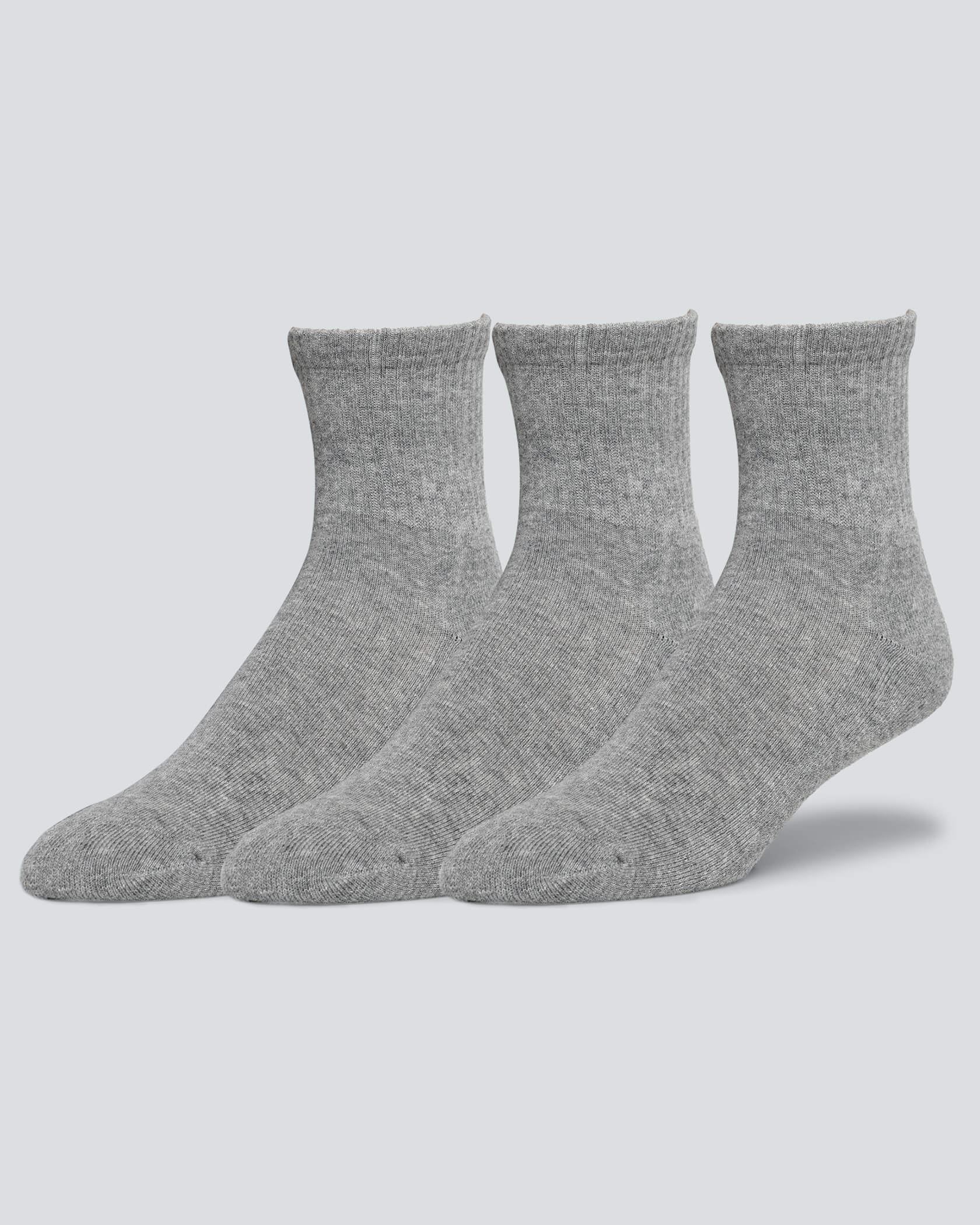 Women's Ankle Socks 3-Pack |Athletic Gray / Athletic Gray / Athletic Gray| front