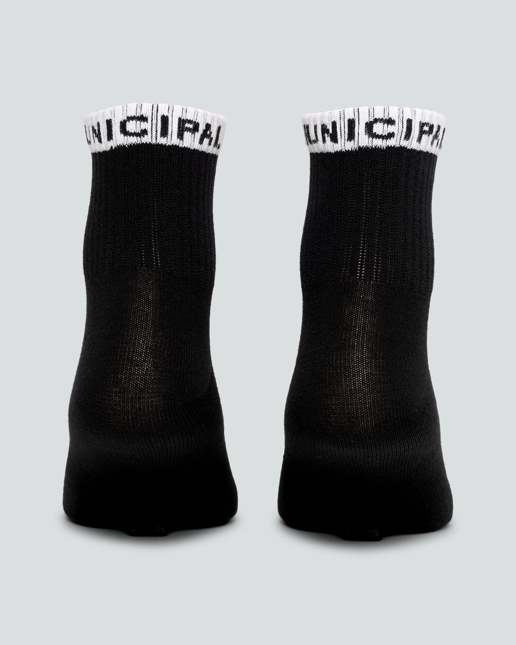 Women's Color Block Ankle Socks |Black / White| back