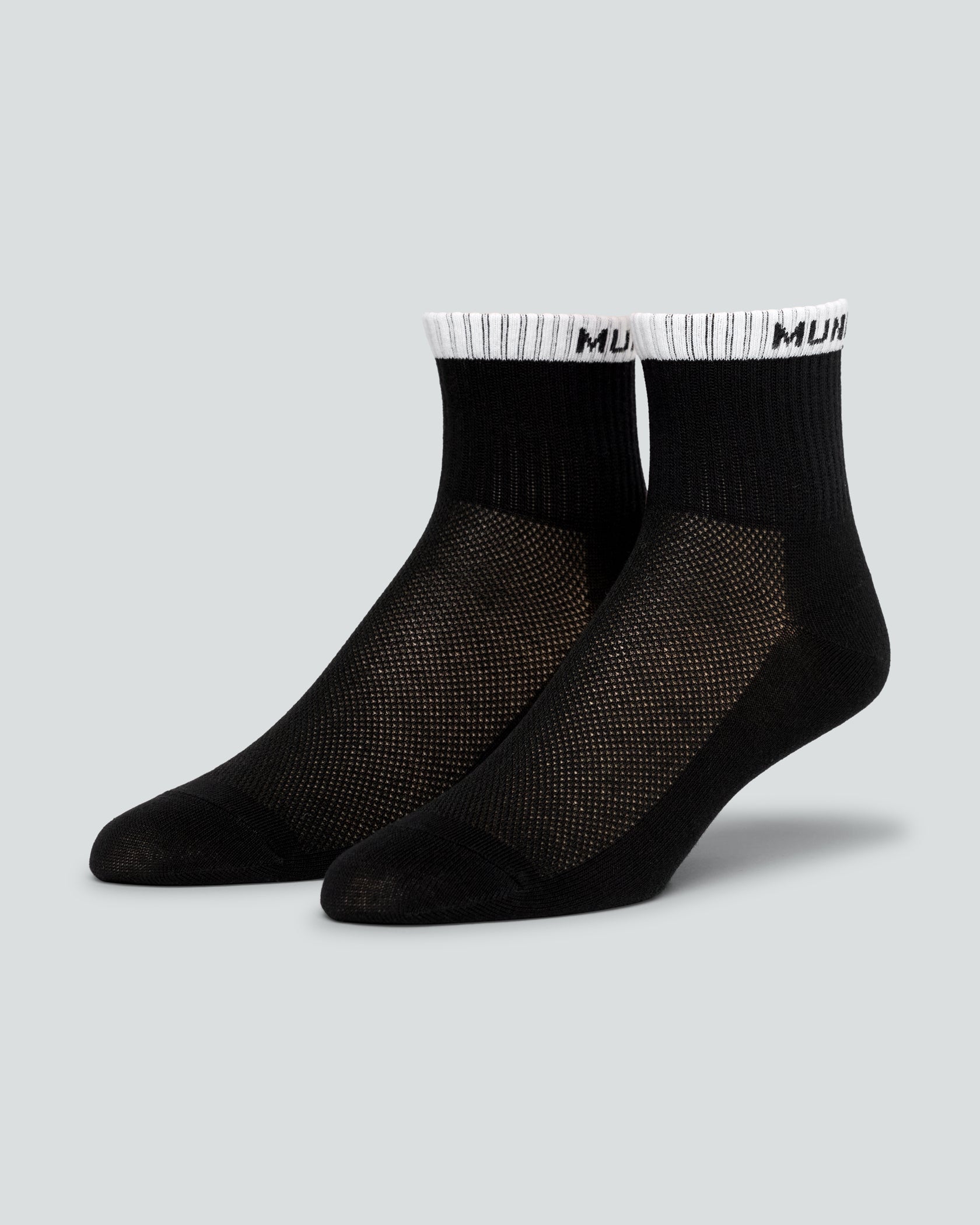Women's Color Block Ankle Socks |Black / White| front