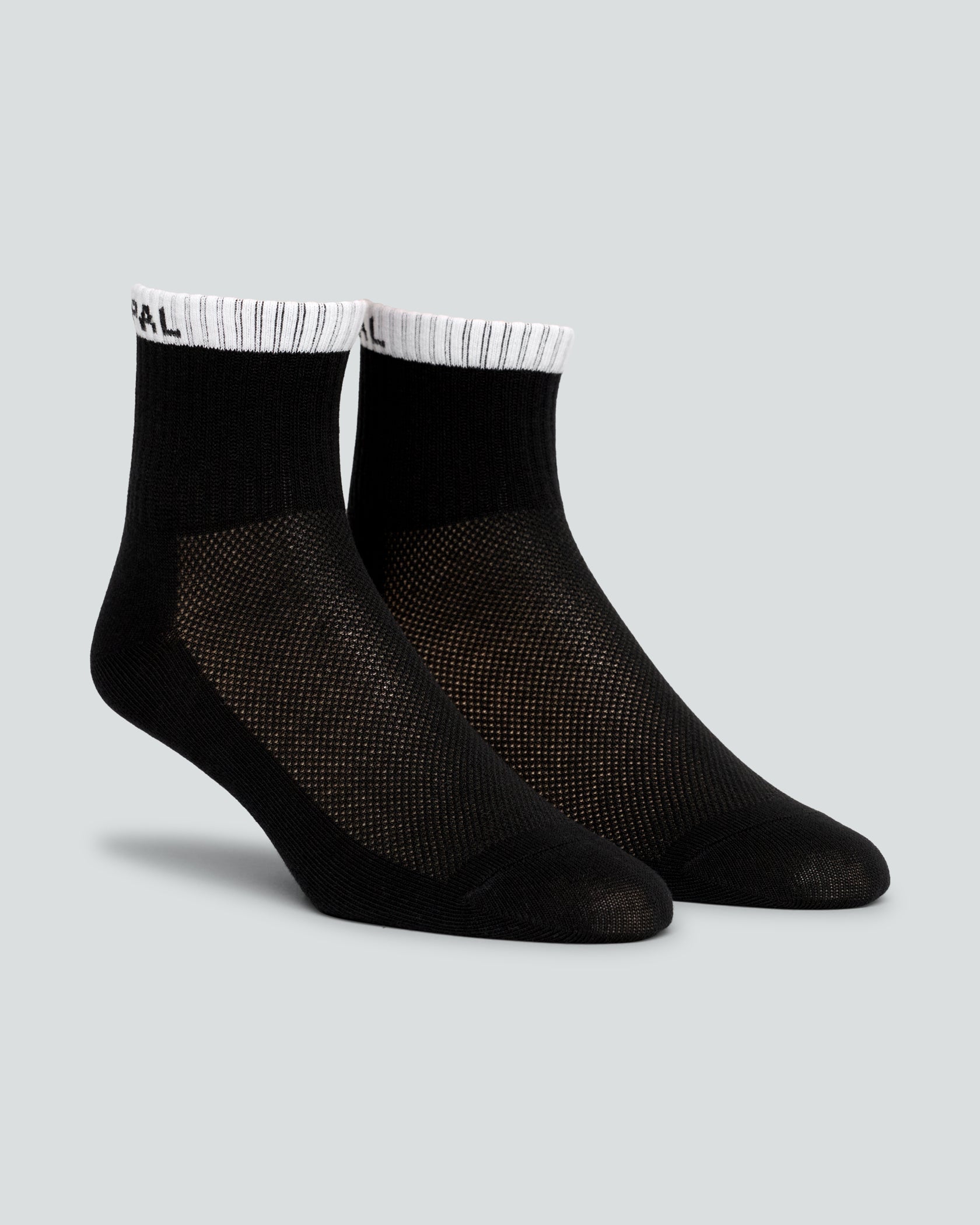 Women's Color Block Ankle Socks |Black / White| side