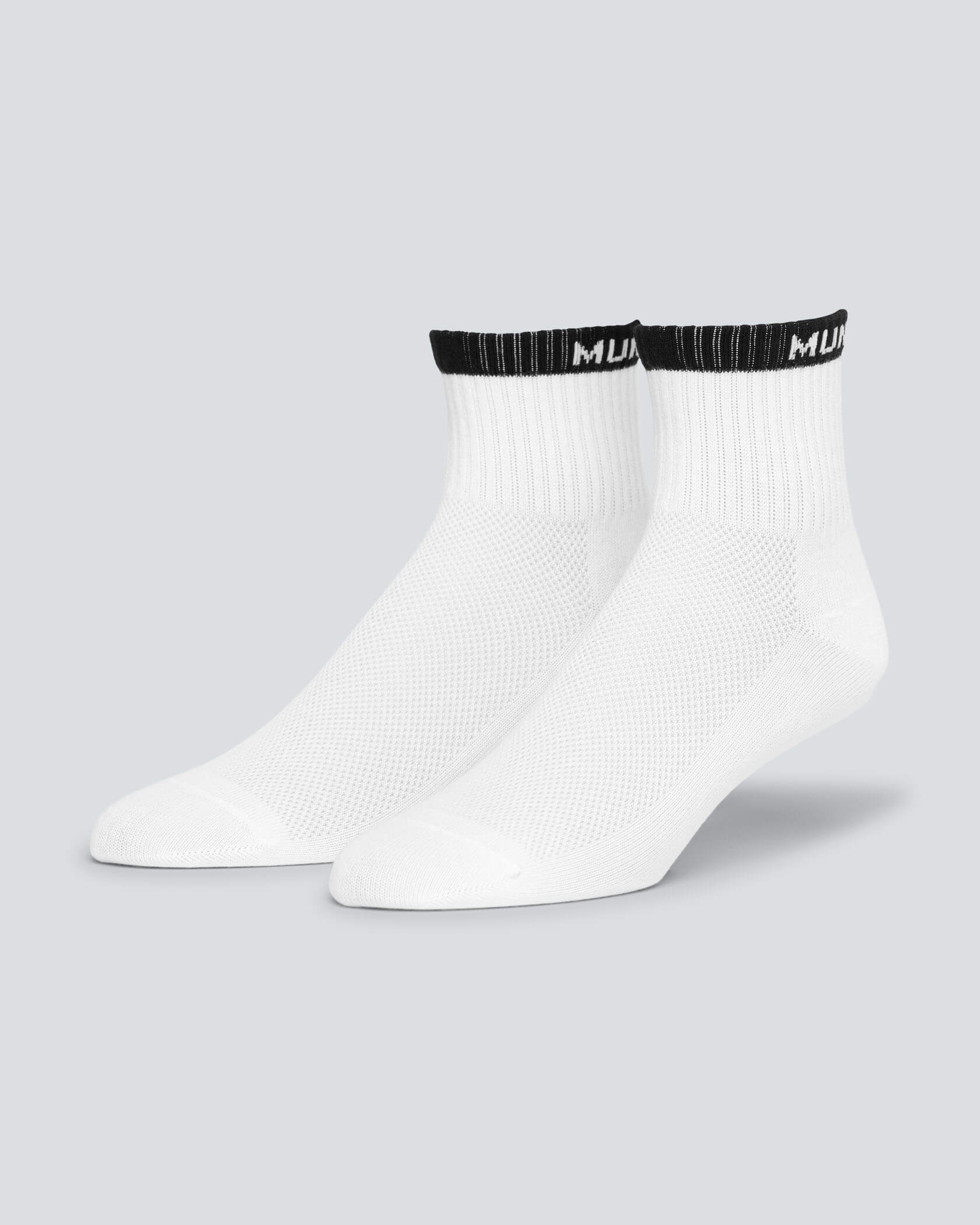 Women's Color Block Ankle Socks |White / Black| front