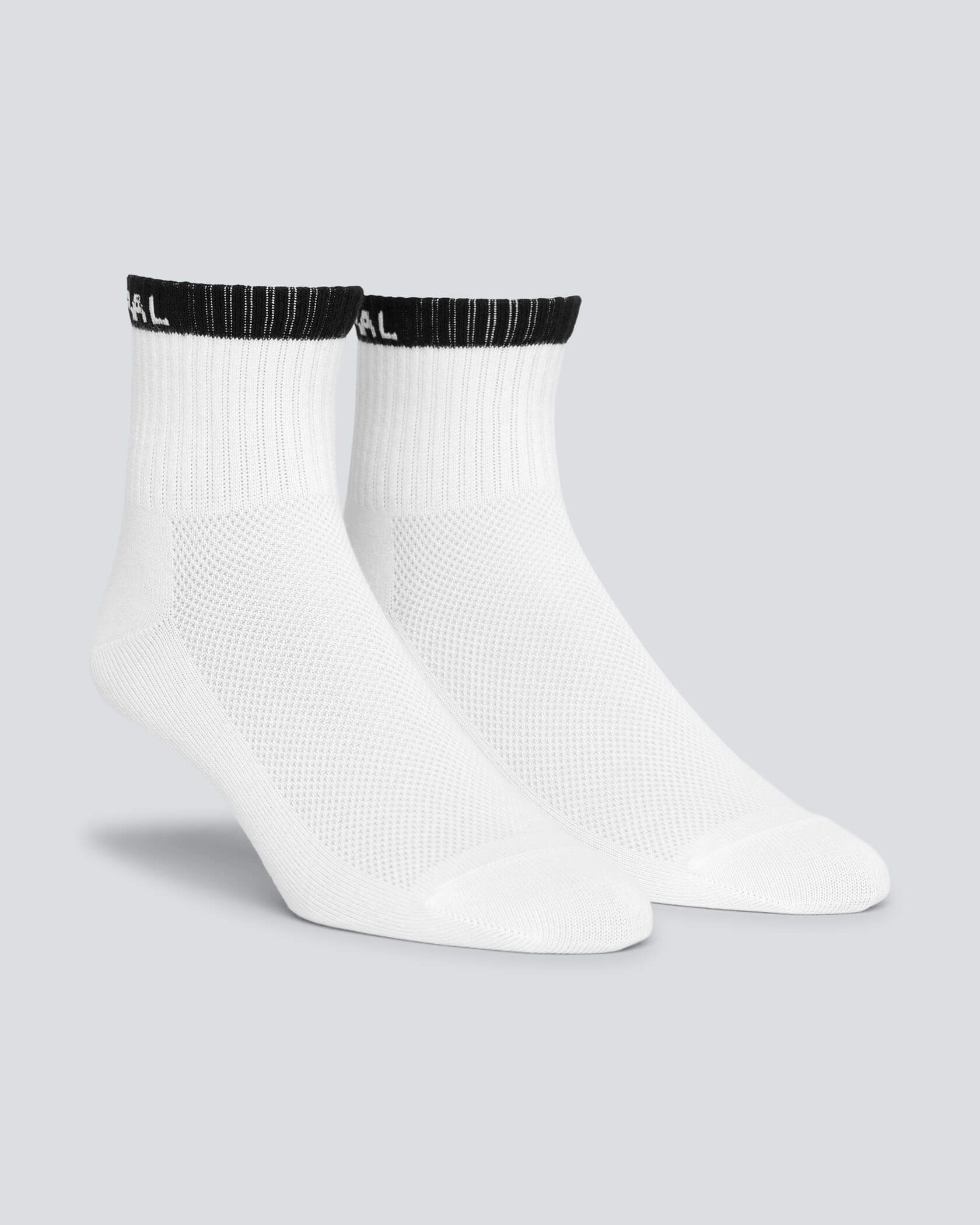 Women's Color Block Ankle Socks |White / Black| side