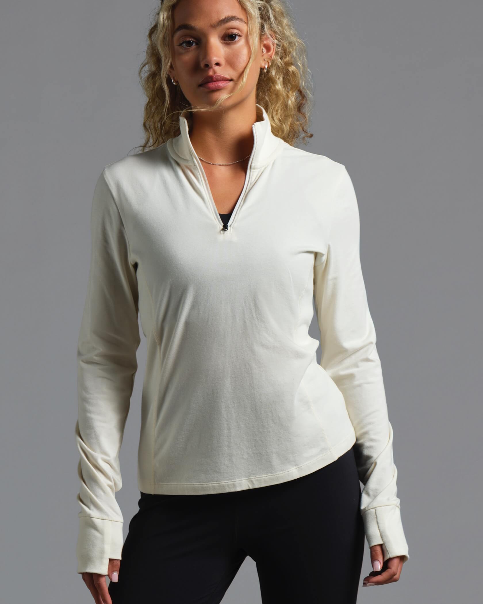 Women's Enduro Stretch Half Zip |Natural| front