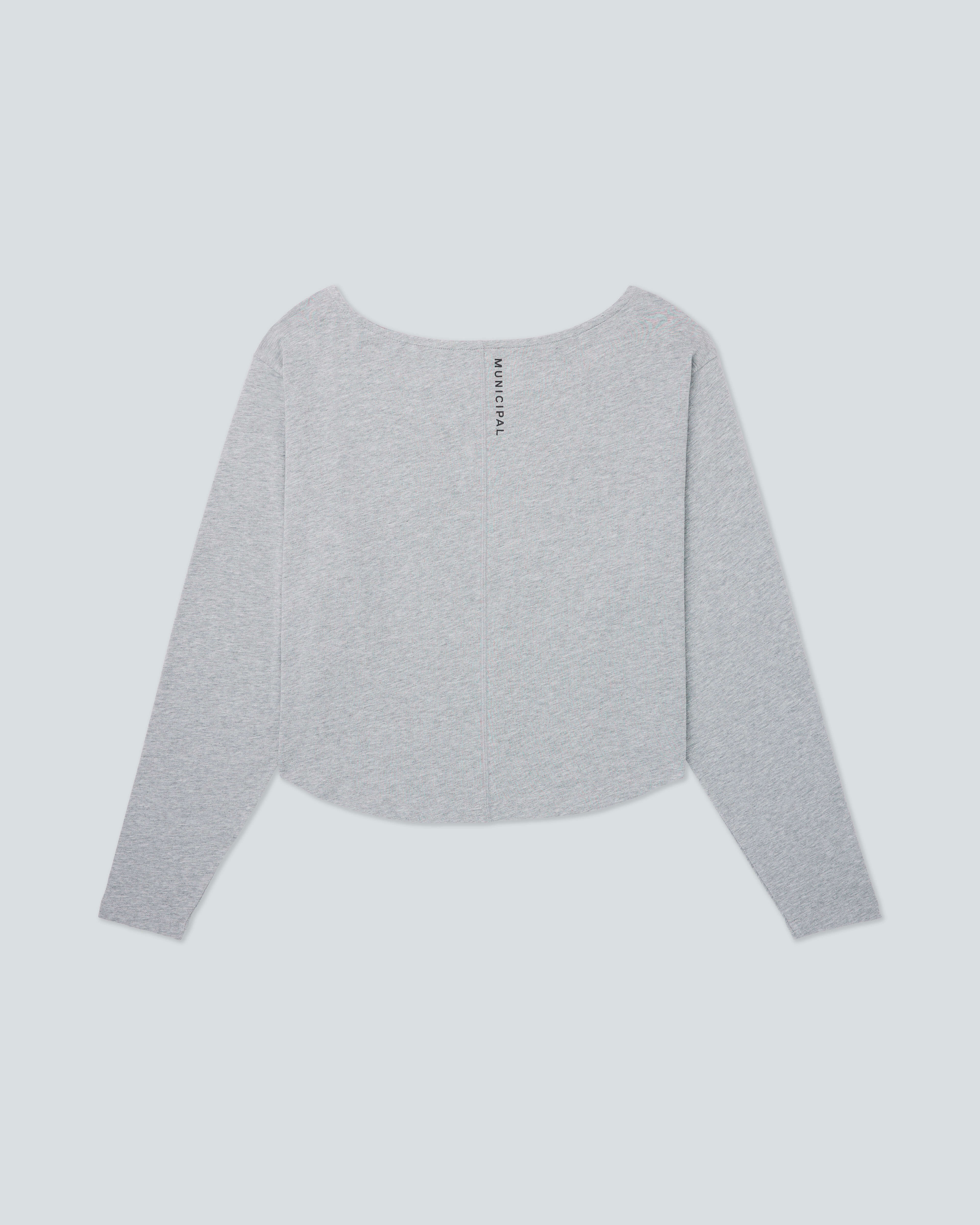 Women's Low Key LS T-Shirt |Athletic Gray Heather| flat back