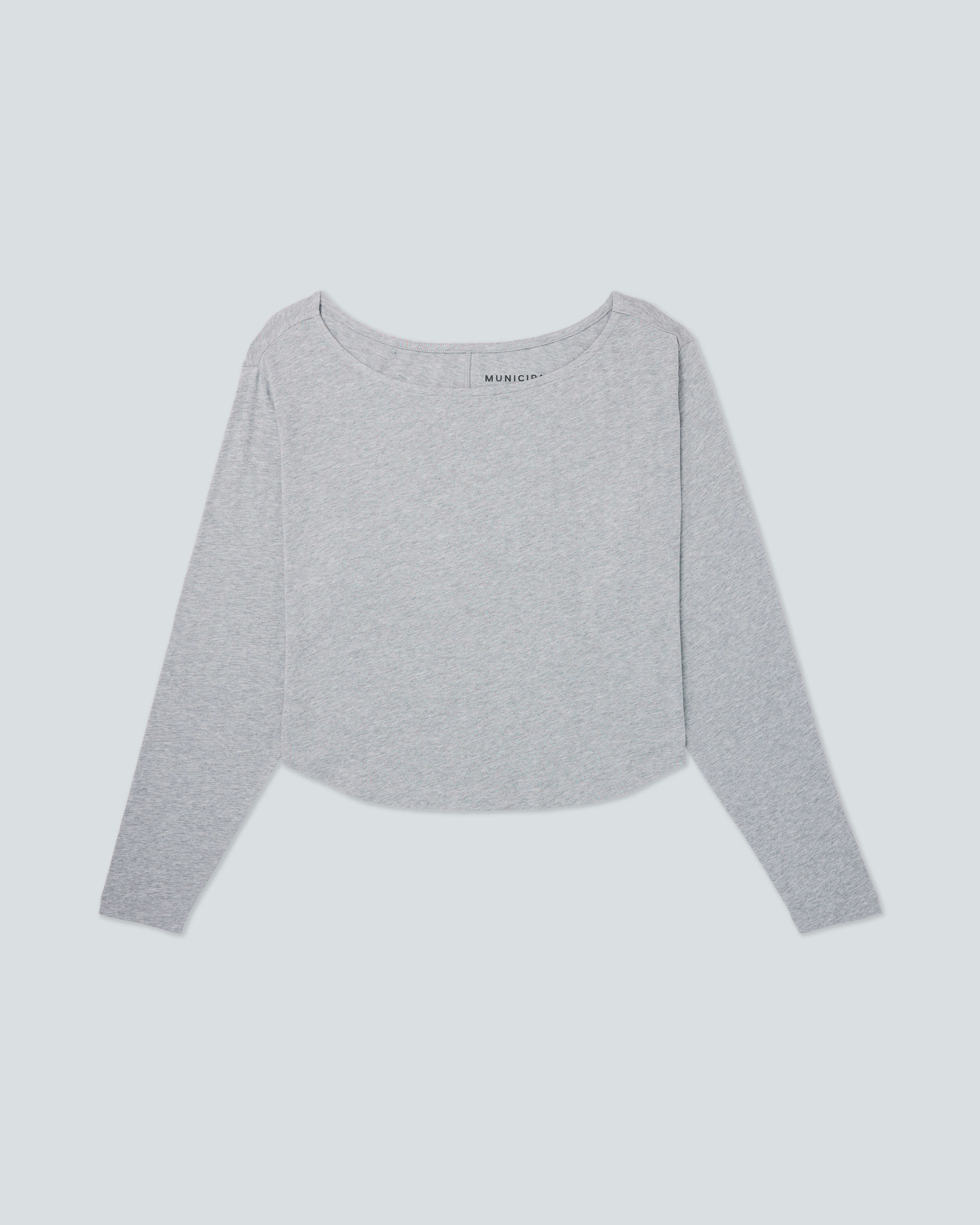Women's Low Key LS T-Shirt |Athletic Gray Heather| flat front