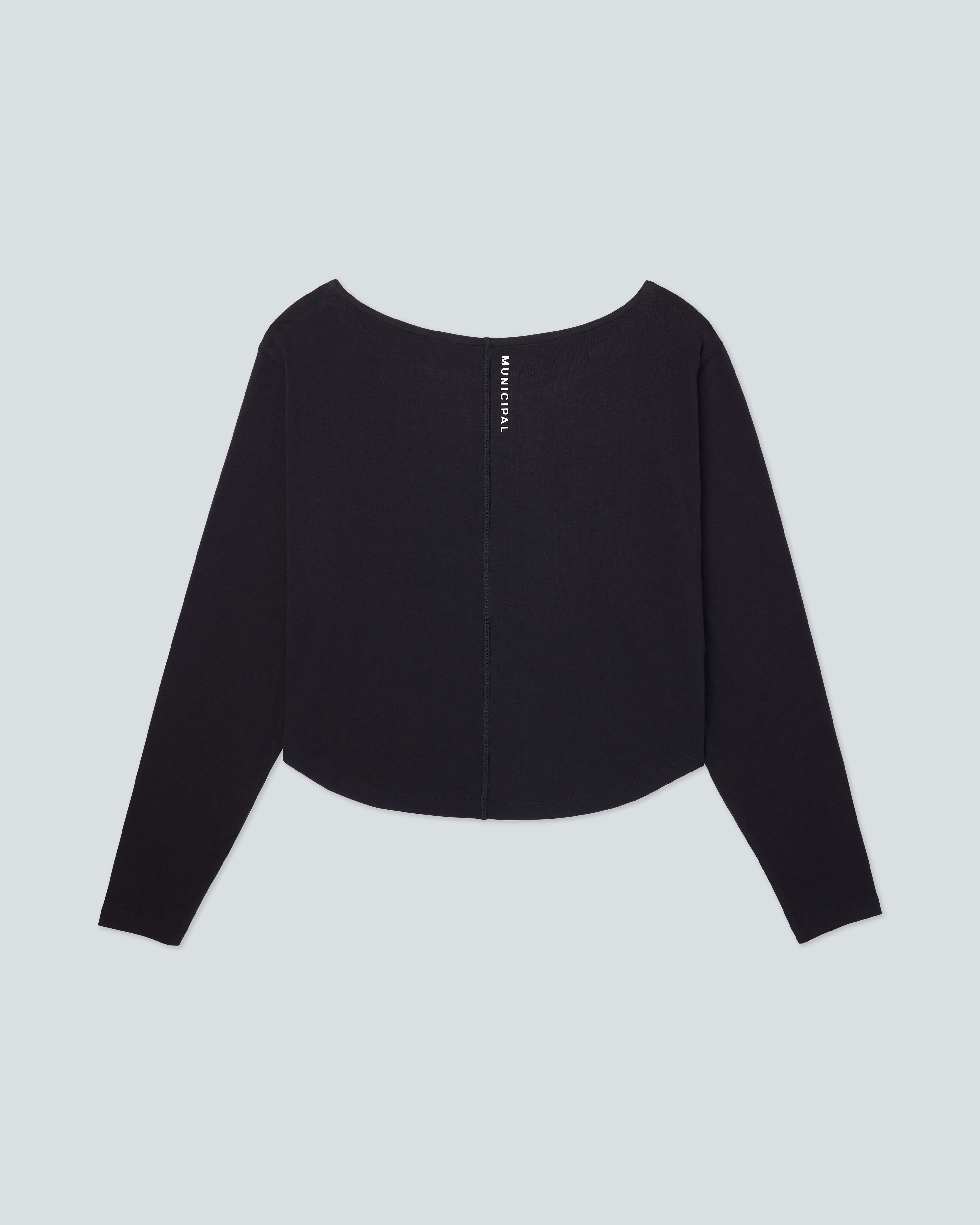 Women's Low Key LS T-Shirt |Black| flat back