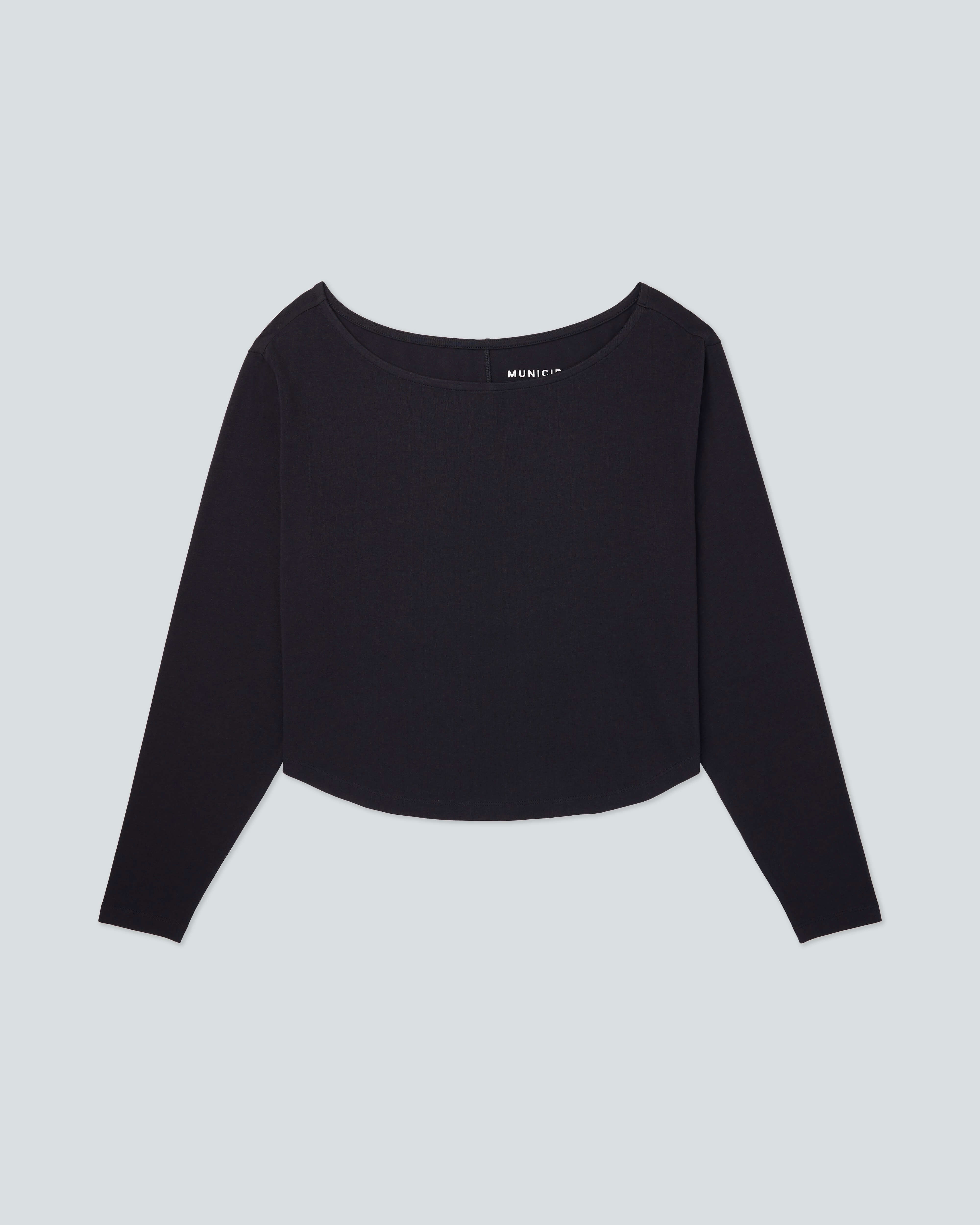 Women's Low Key LS T-Shirt |Black| flat front