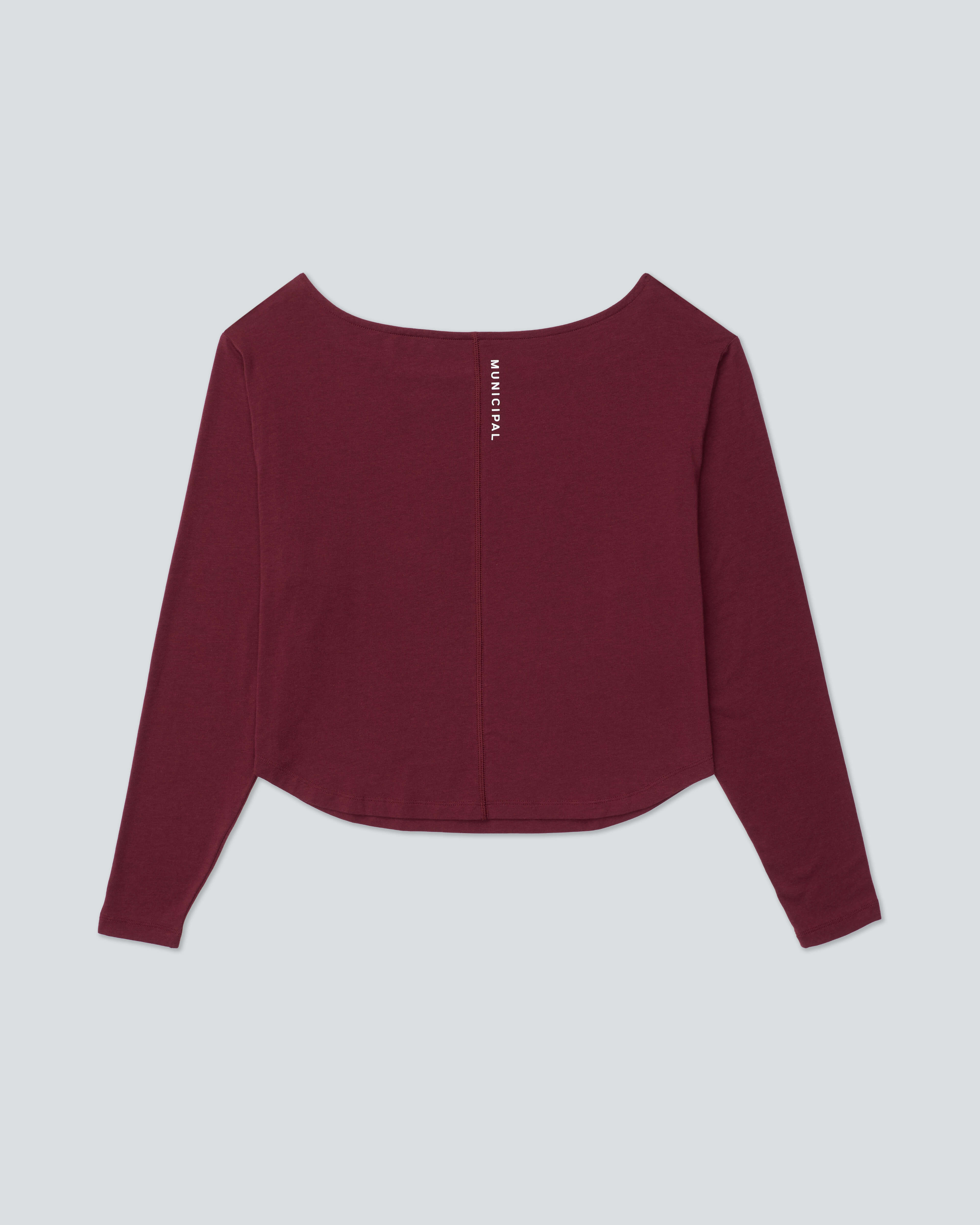 Women's Low Key LS T-Shirt |Merlot| flat back