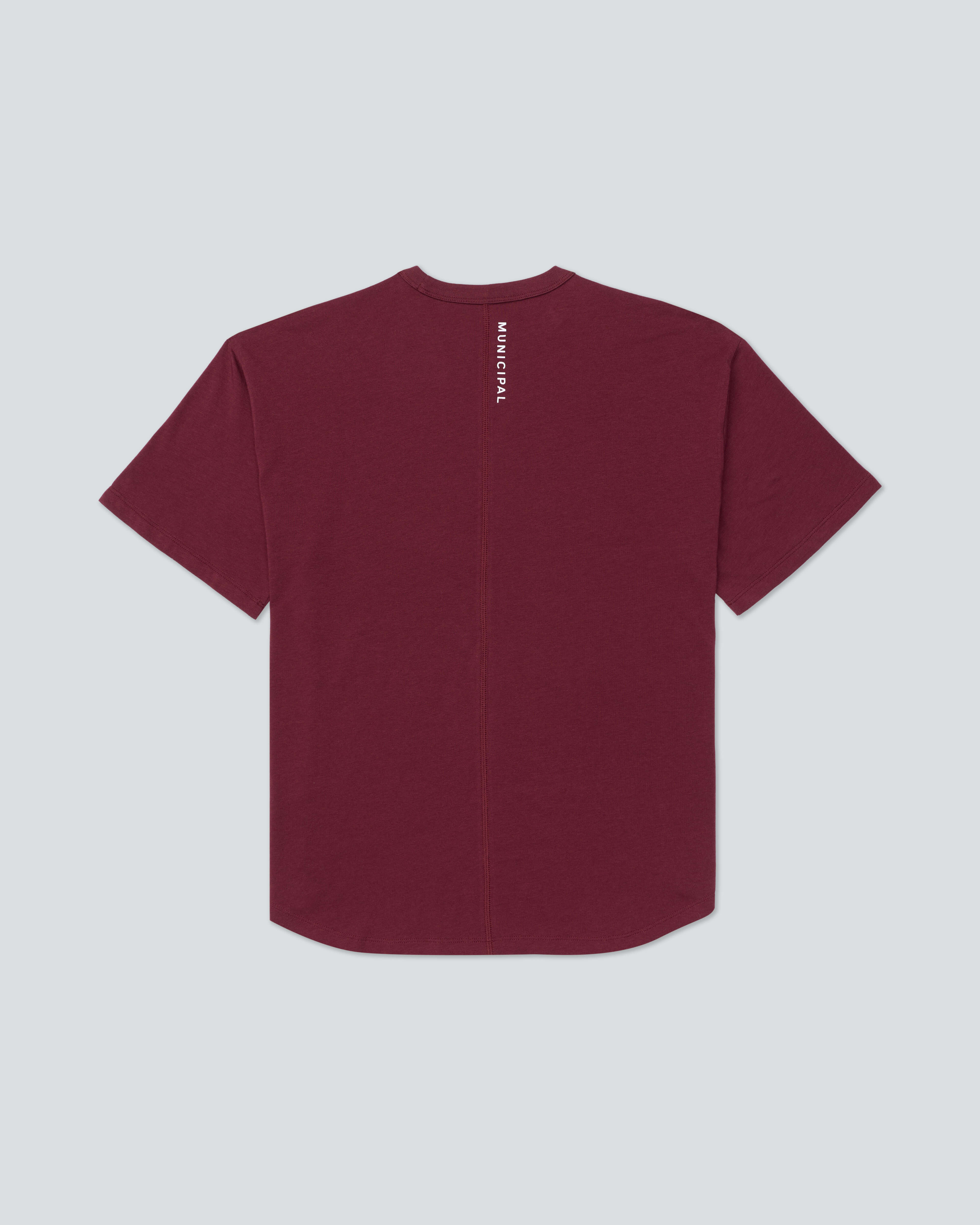 Women's Low Key T-Shirt |Merlot| flat back