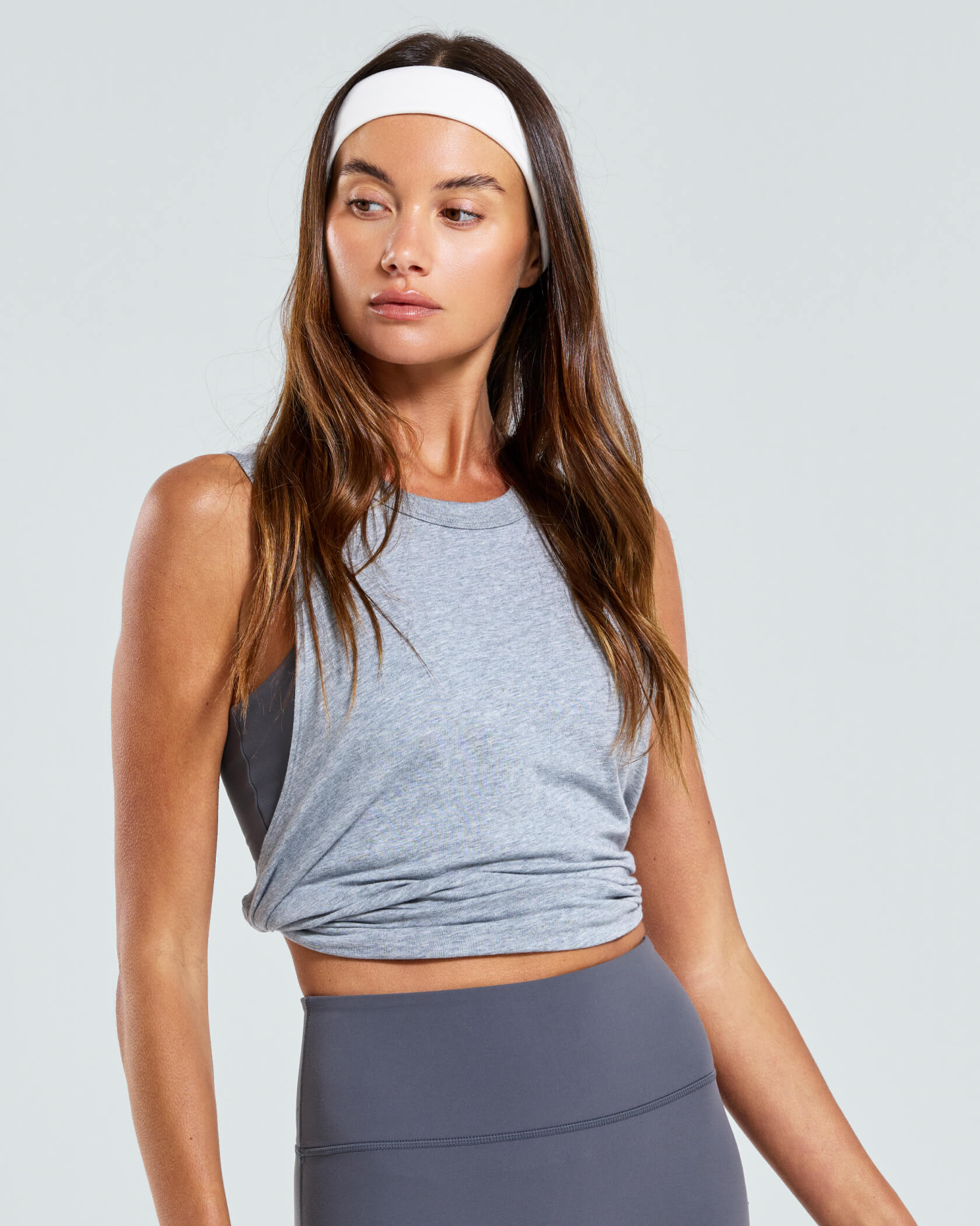 Women's Low Key Tank |Heather Gray| detail