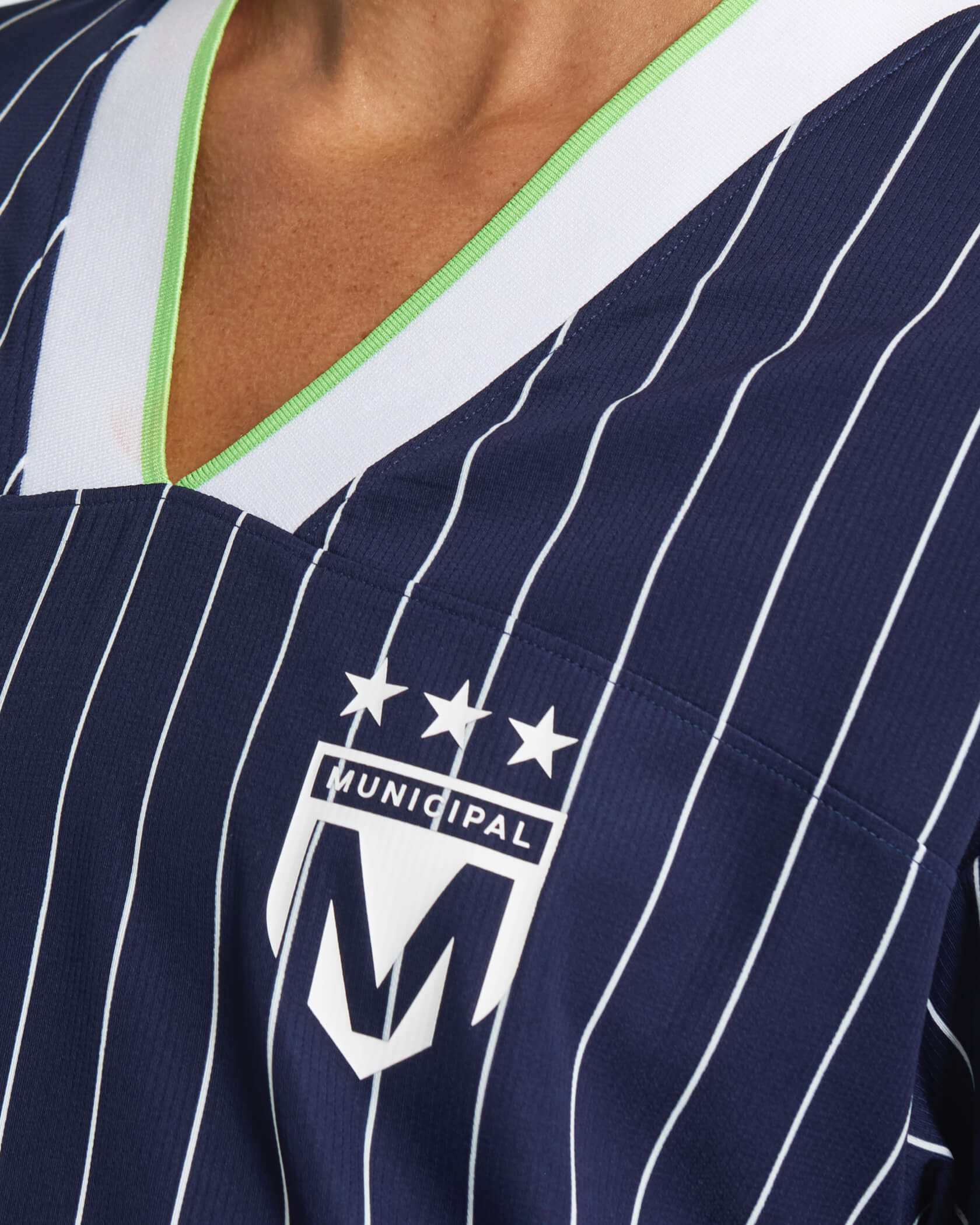Women's Match Day Dress |Navy Stripe| logo