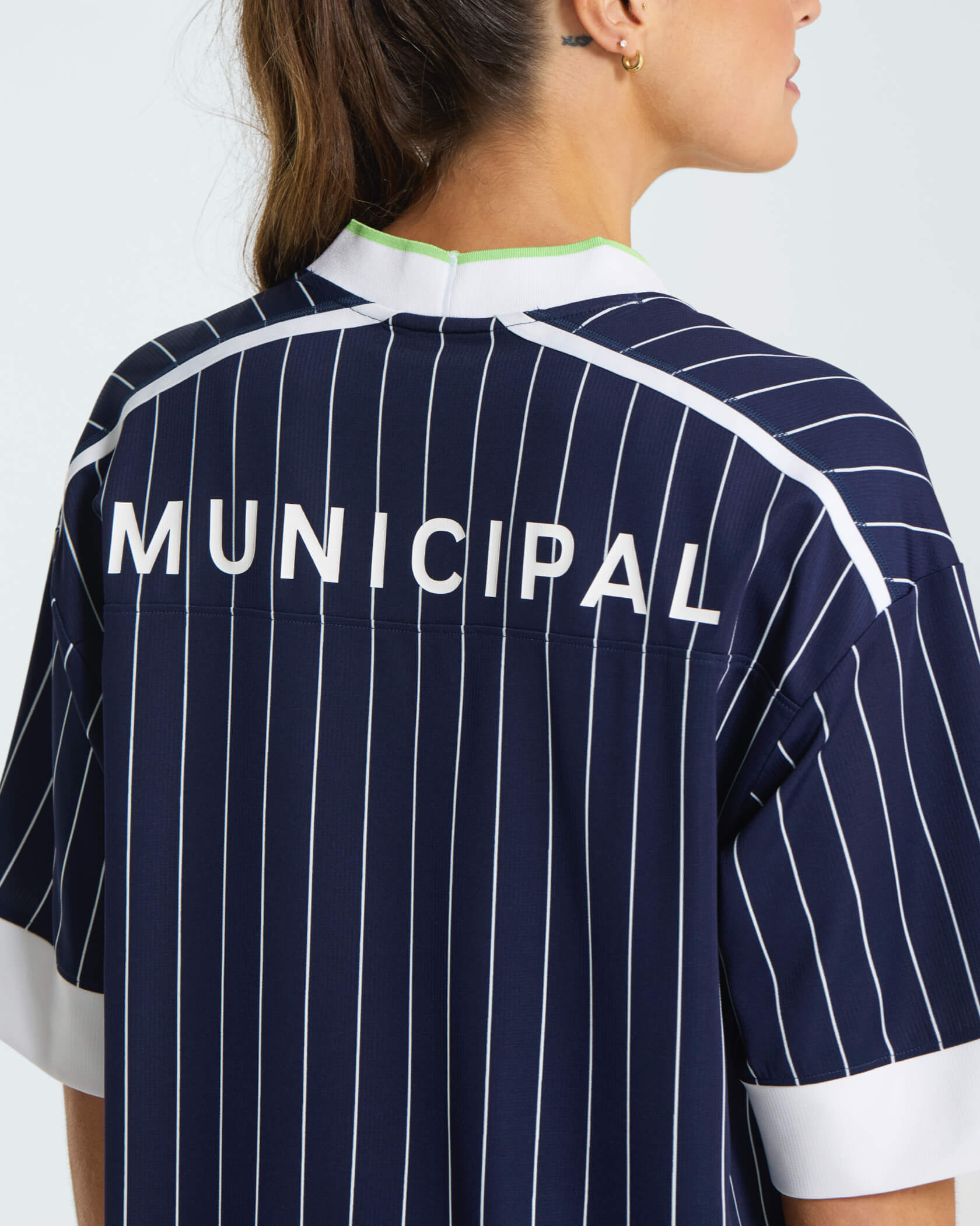 Women's Match Day Dress |Navy Stripe| logo