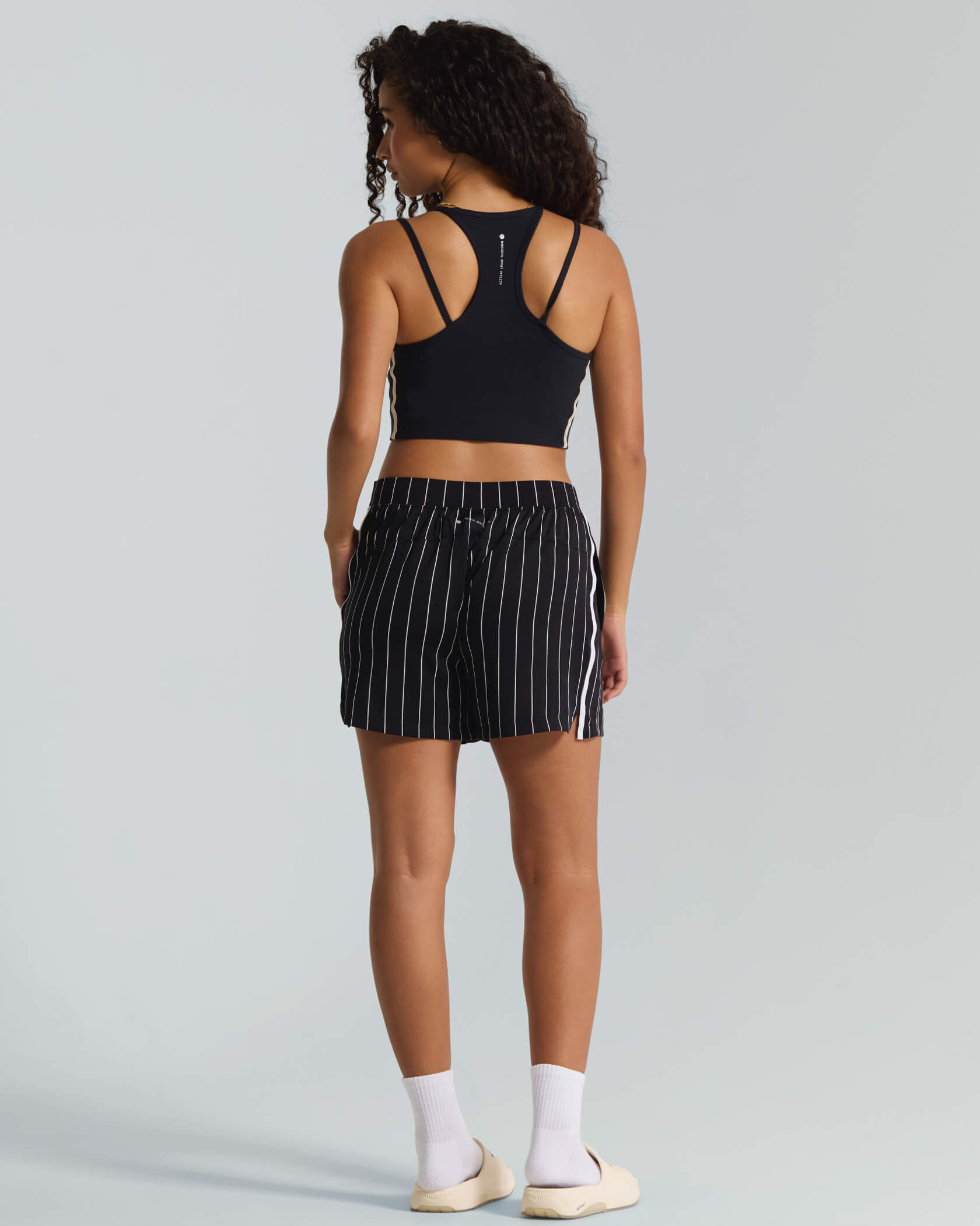 Women's Match Day Shorts |Black Stripe| outfit back