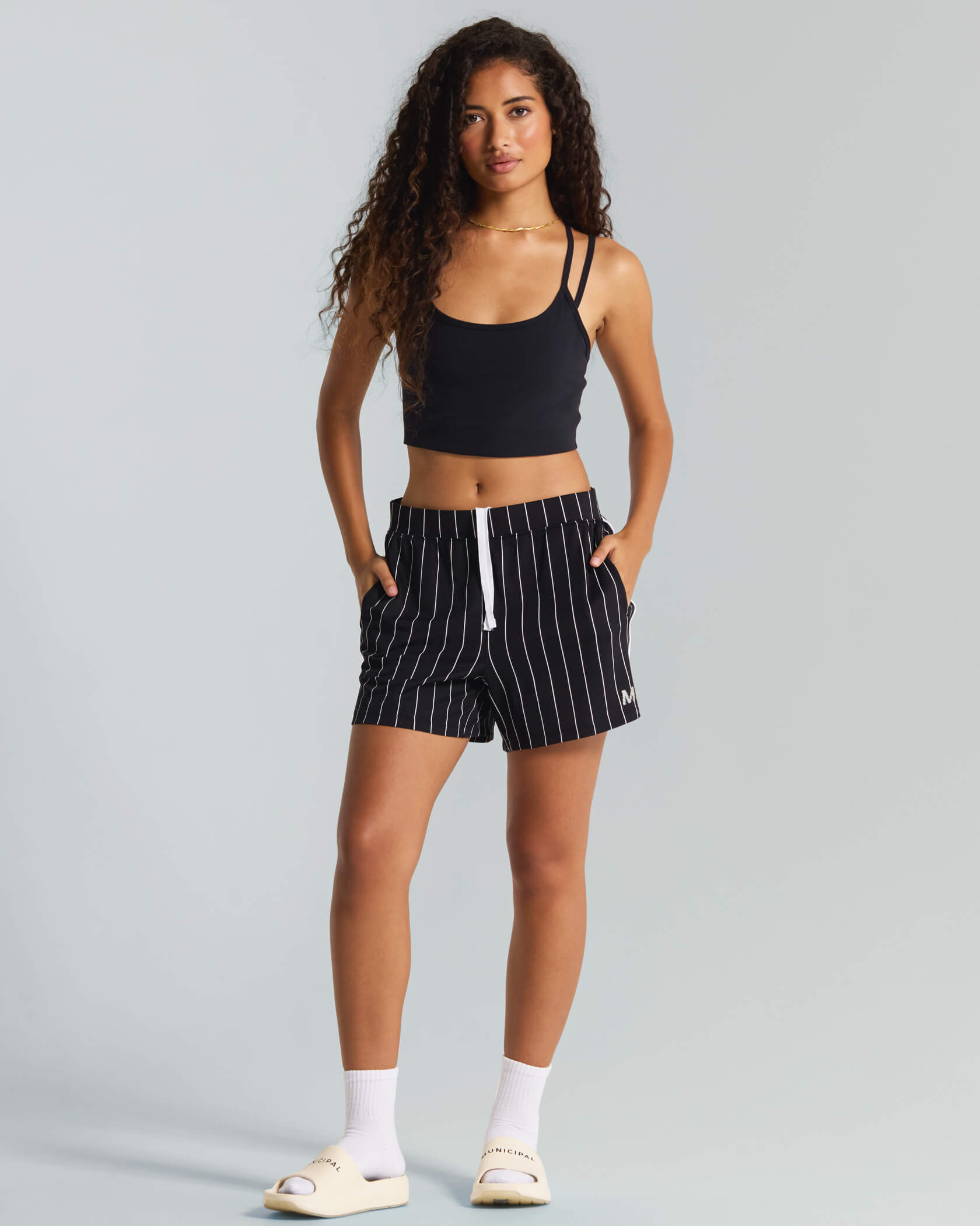 Women's Match Day Shorts |Black Stripe| outfit