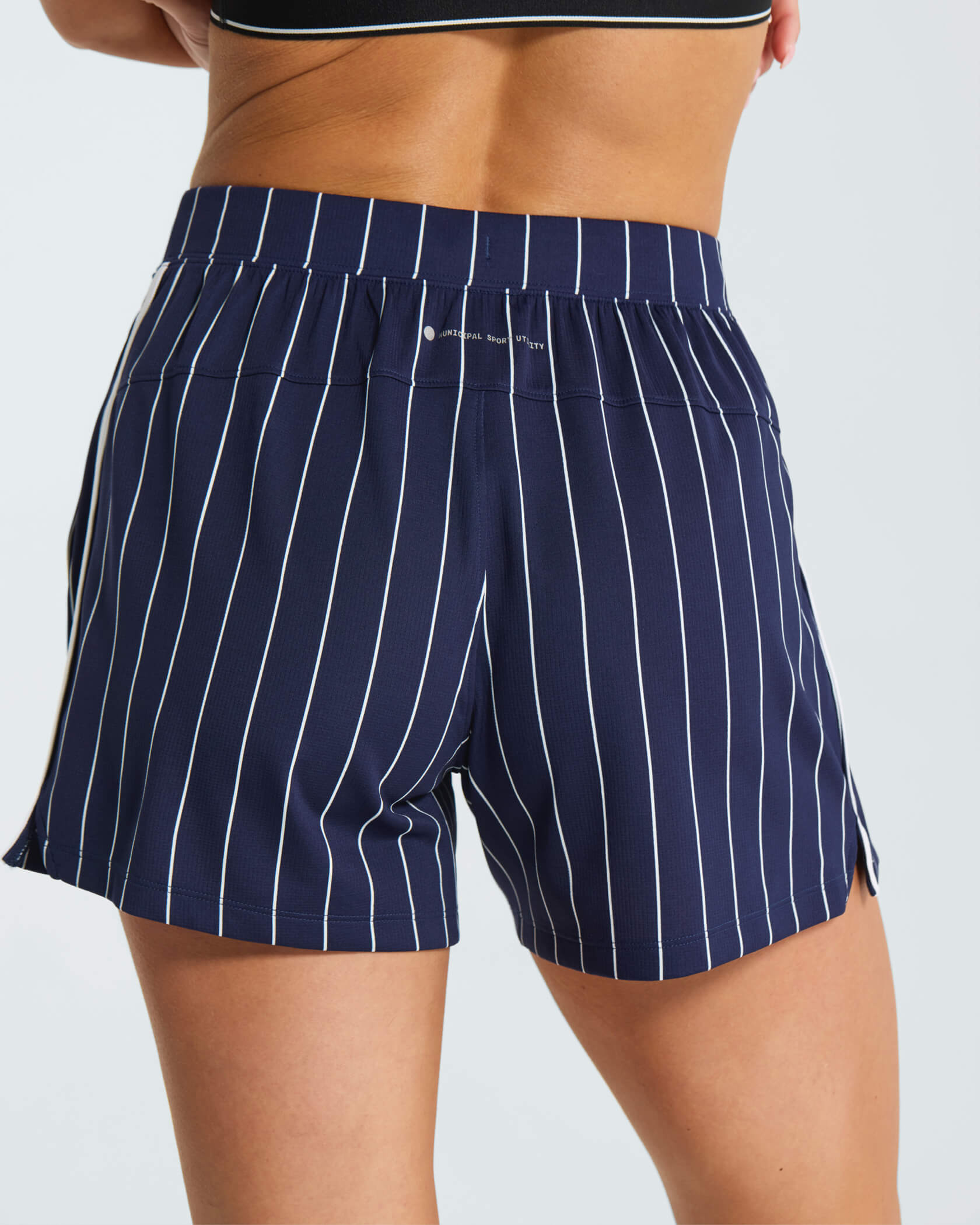 Women's Match Day Shorts |Navy Stripe| detail
