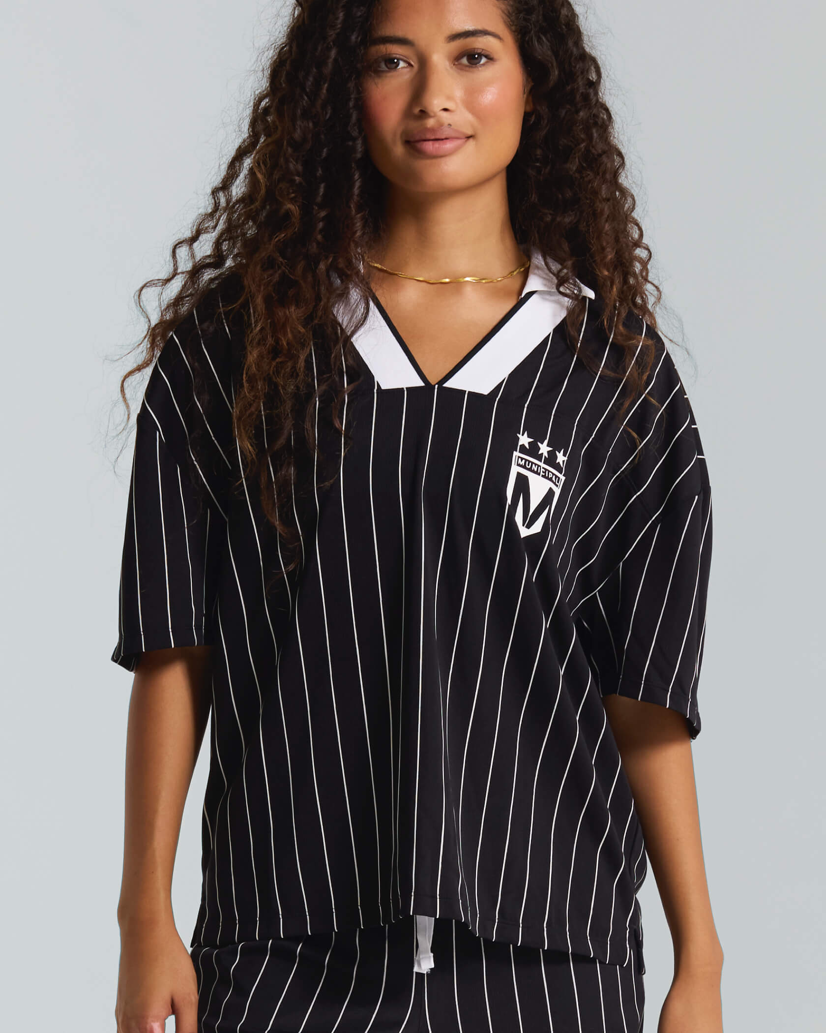 Women's Match Day Top |Black Stripe| front