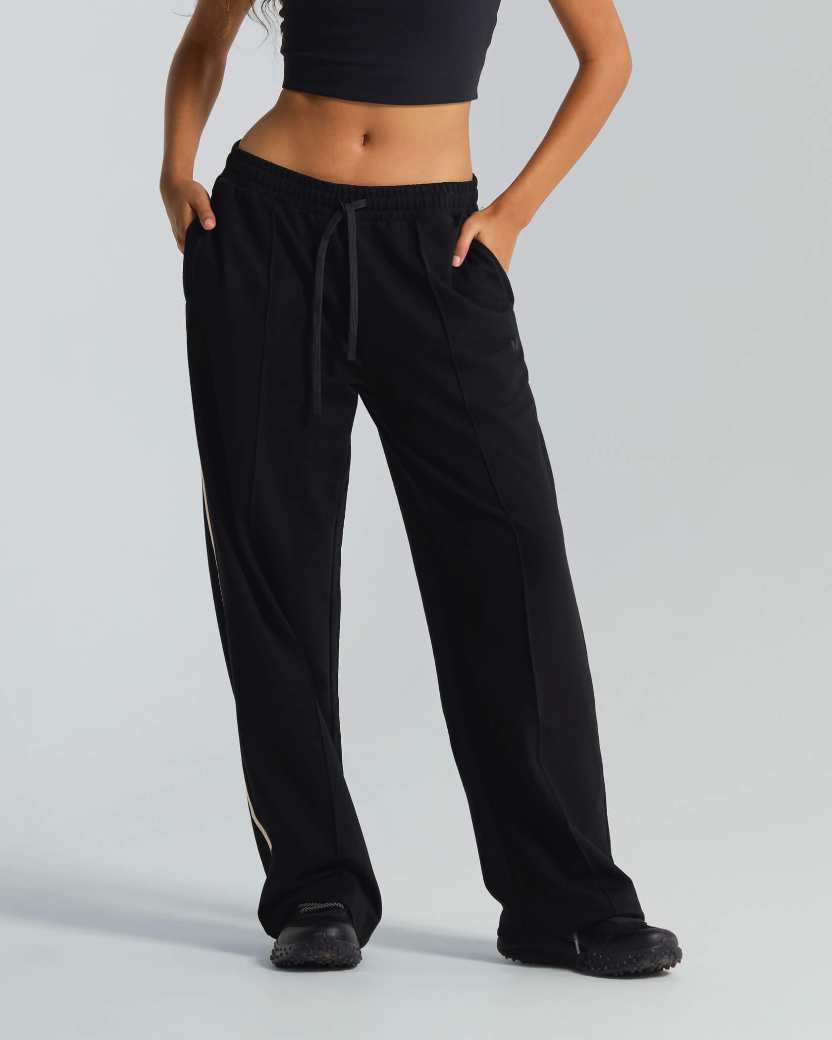 Women's Metro Wide Leg Trackpants |Black| front