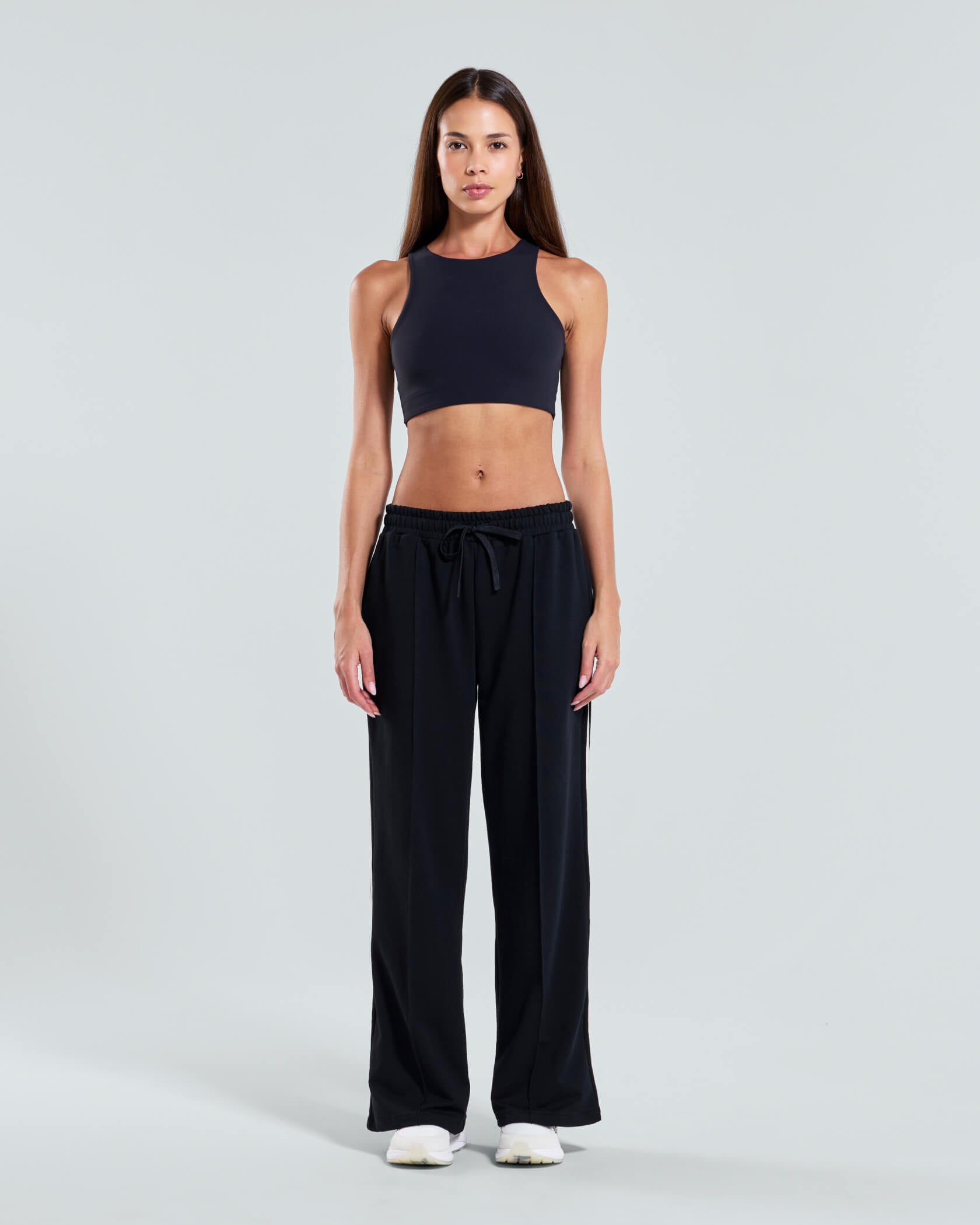 Women's Metro Wide Leg Trackpants |Black| front