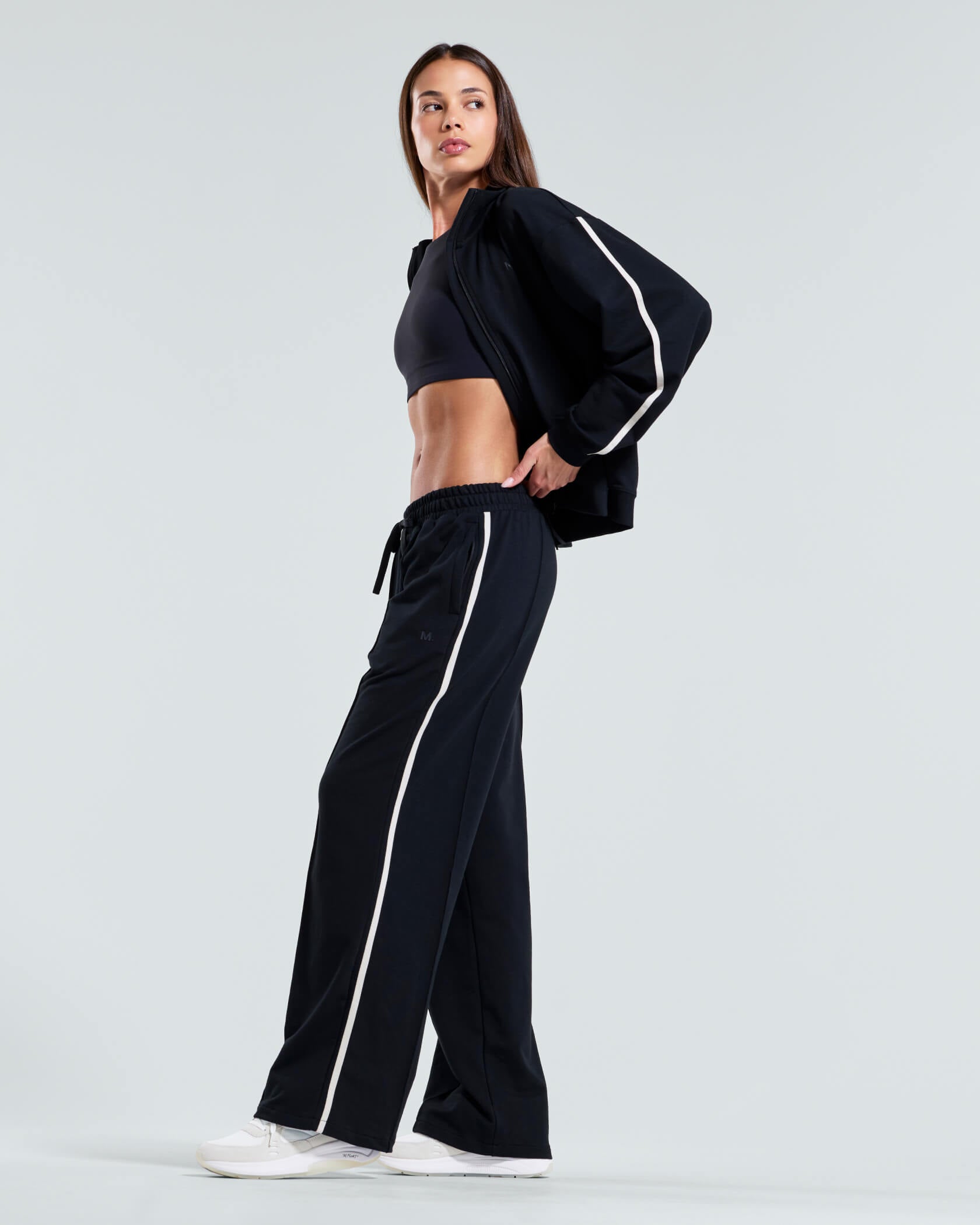 Women's Metro Wide Leg Trackpants |Black| hover