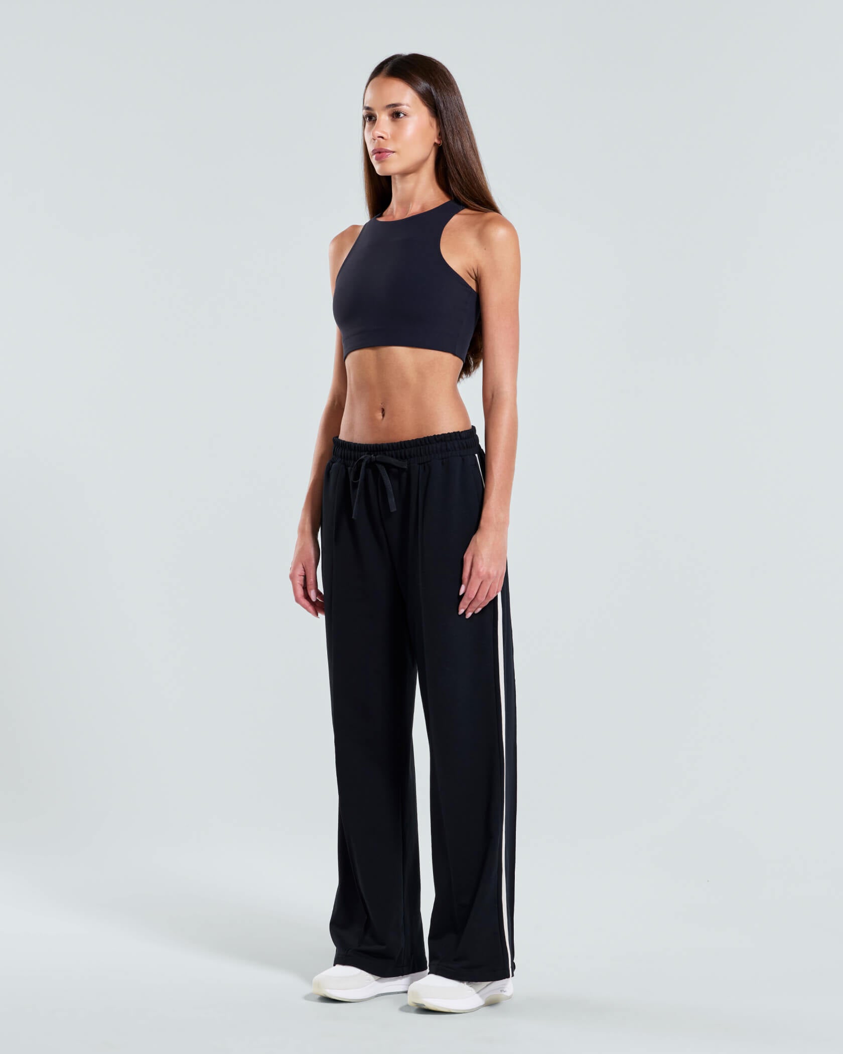 Women's Metro Wide Leg Trackpants |Black| side