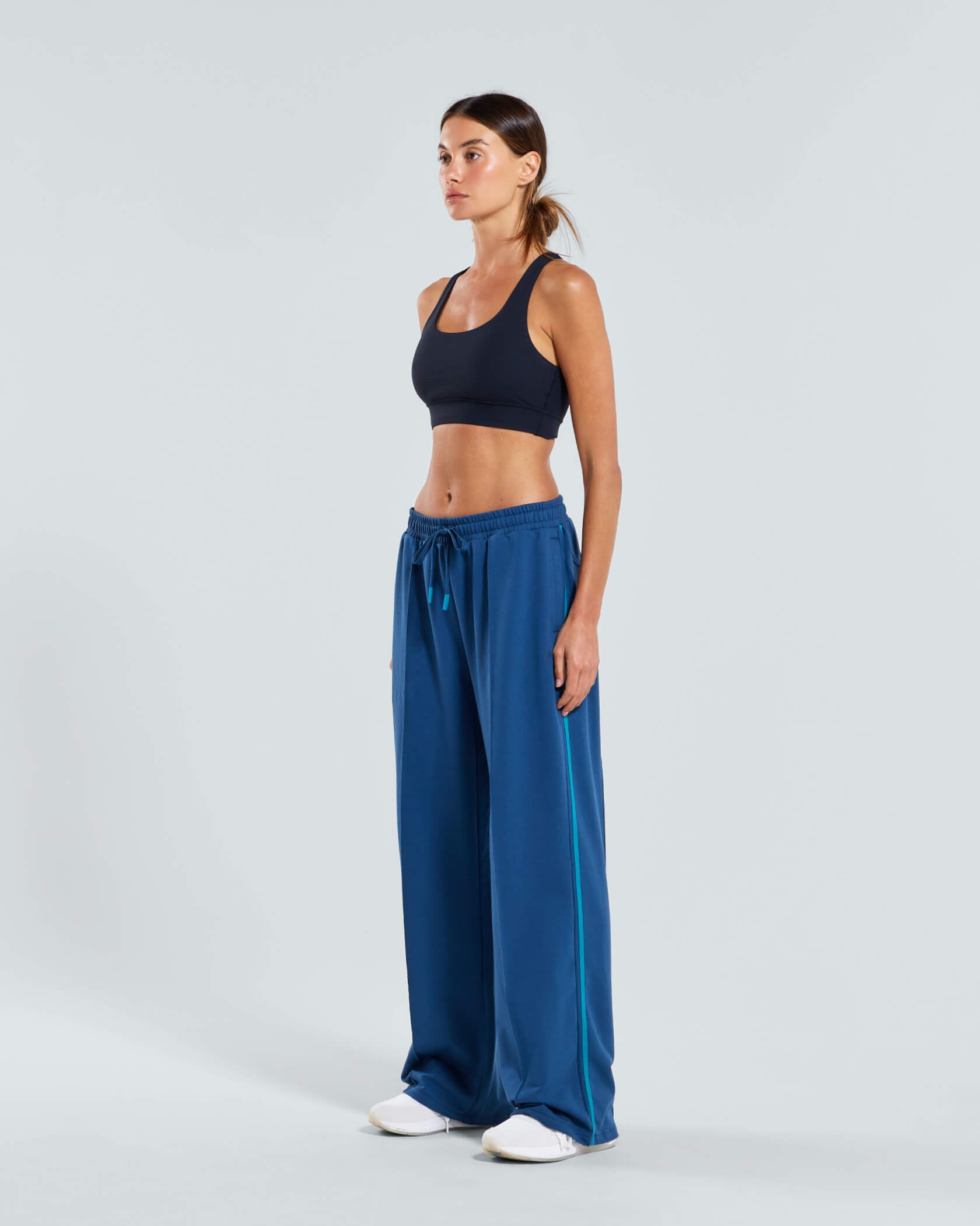 Women's Metro Wide Leg Trackpants |Blue Wing| side