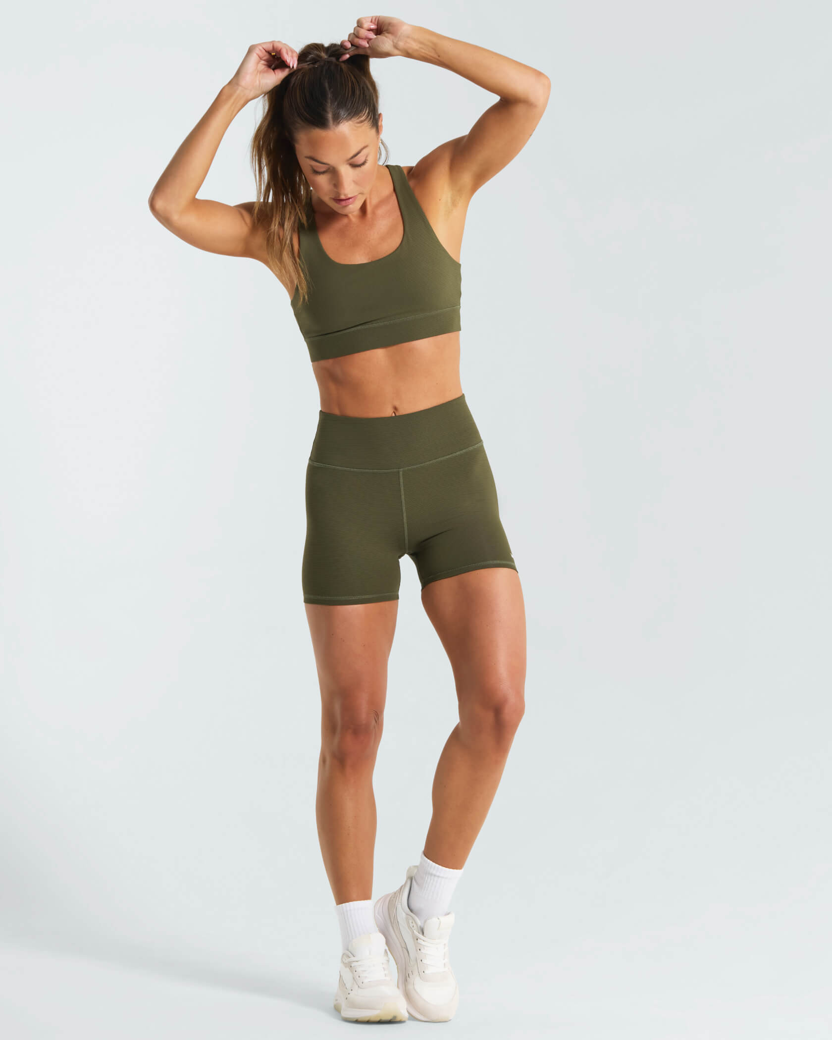Women's New Favorite Bike Shorts |Army Texture| outfit