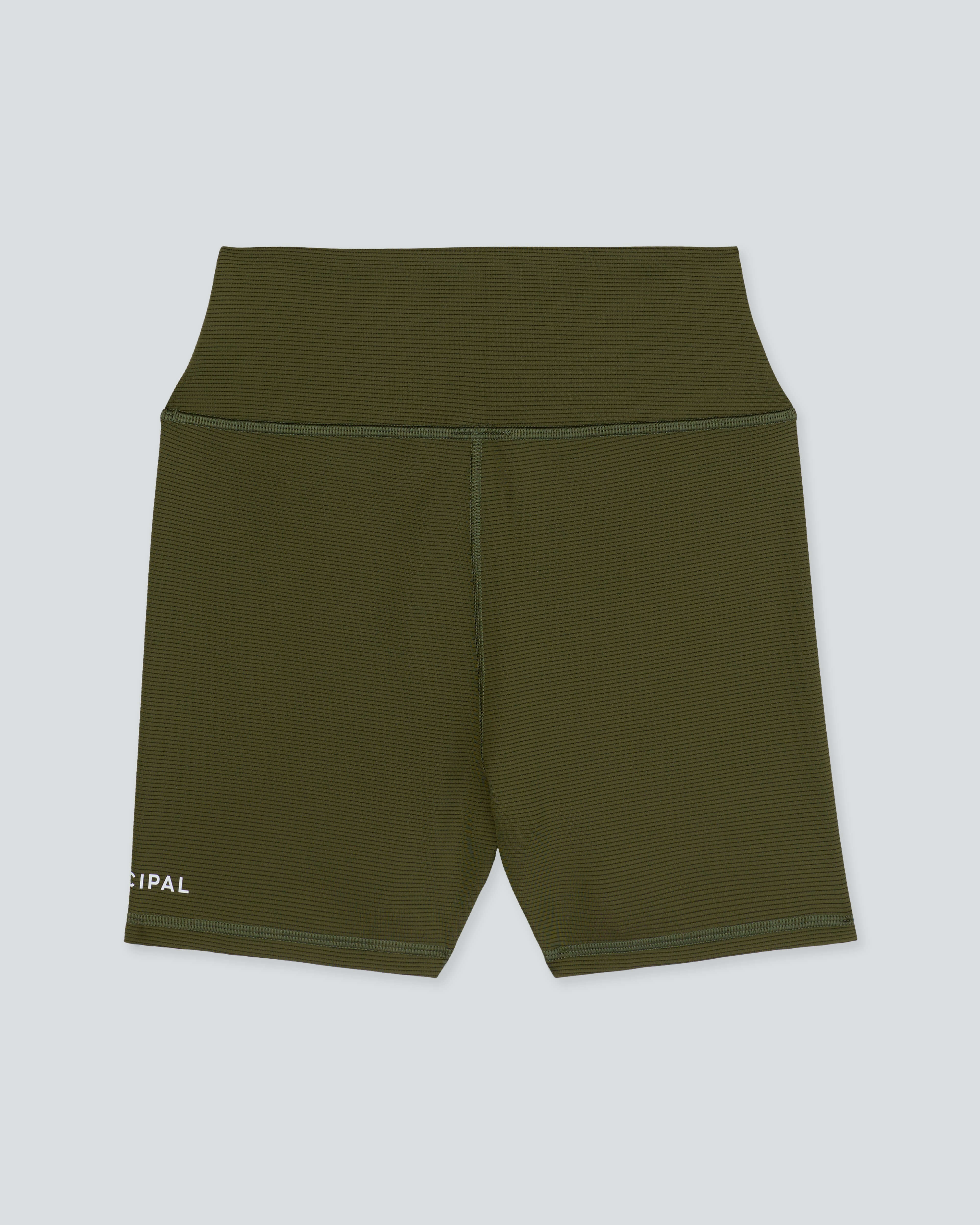 Women's New Favorite Bike Shorts |Army Texture| flat back