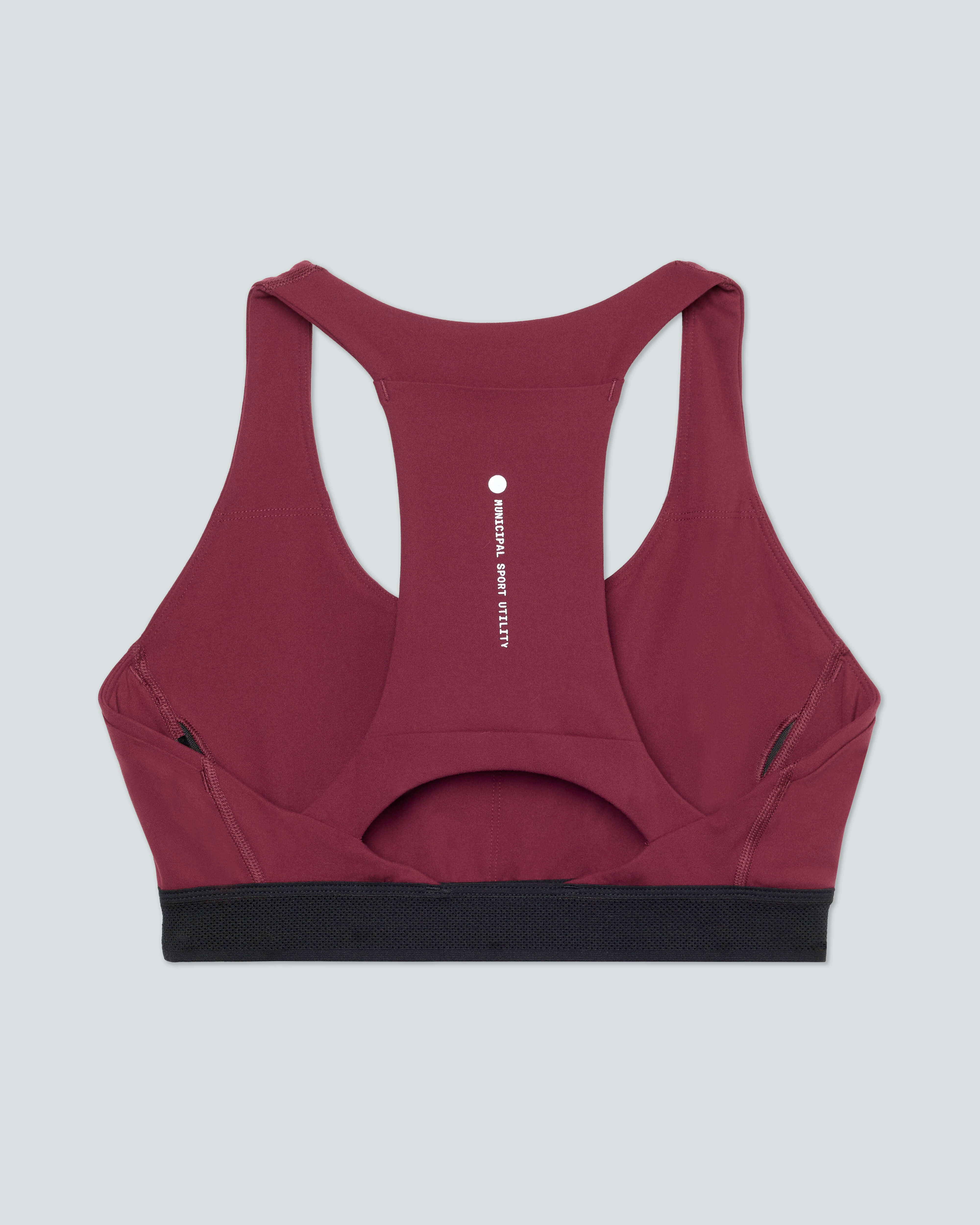 Women's Run Core Bra |Merlot| flat back
