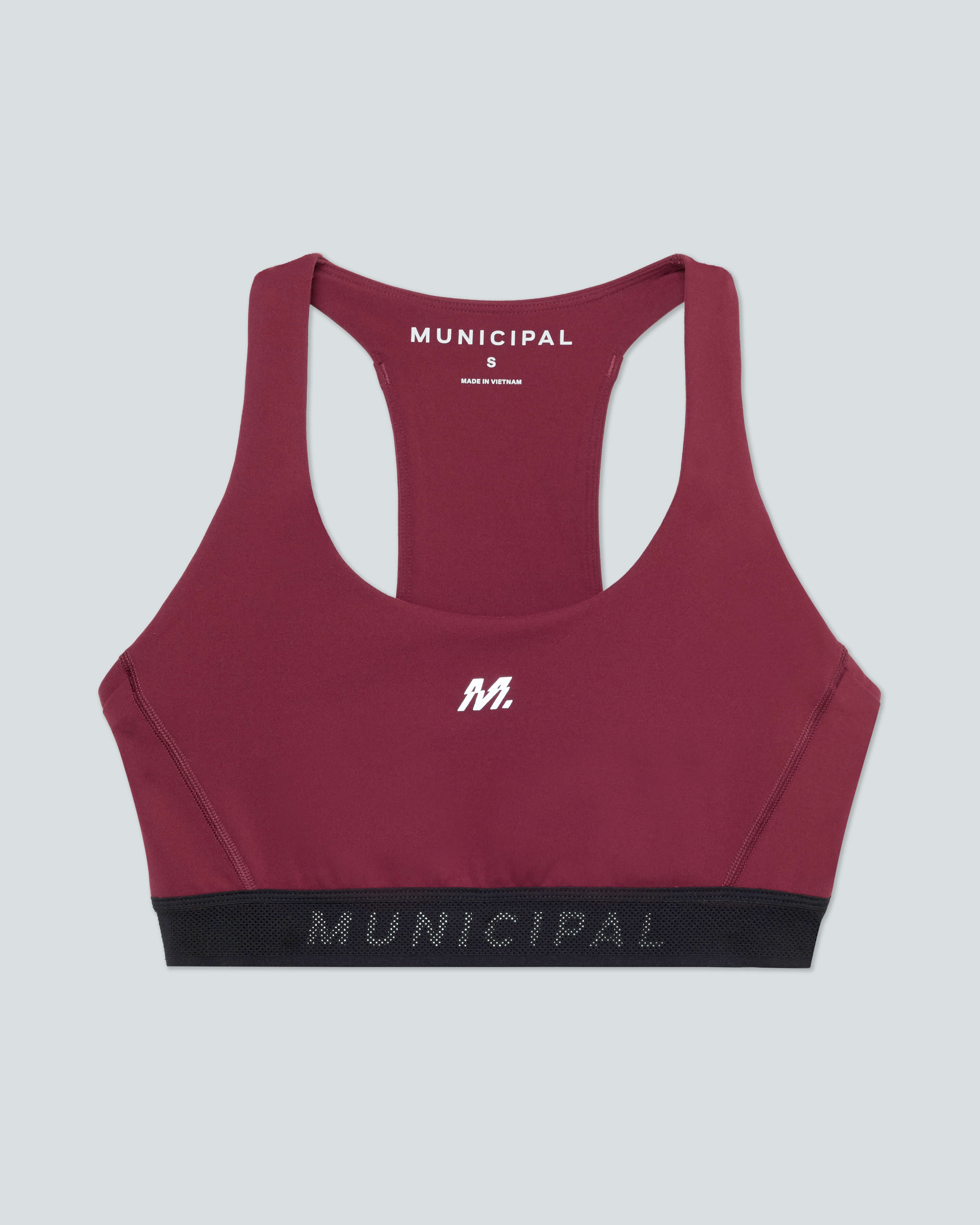 Women's Run Core Bra |Merlot| flat front