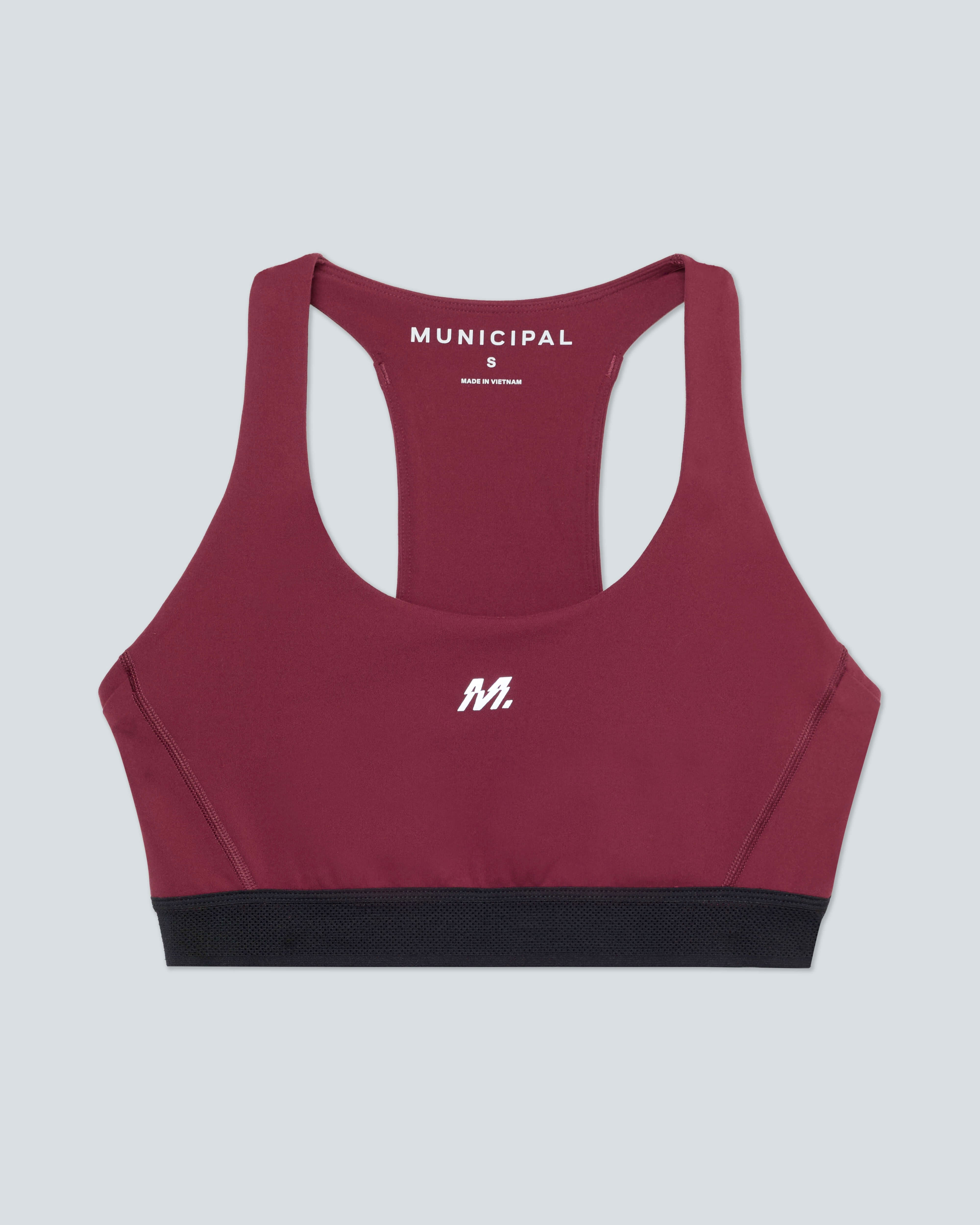 Women's Run Core Bra |Merlot| flat front