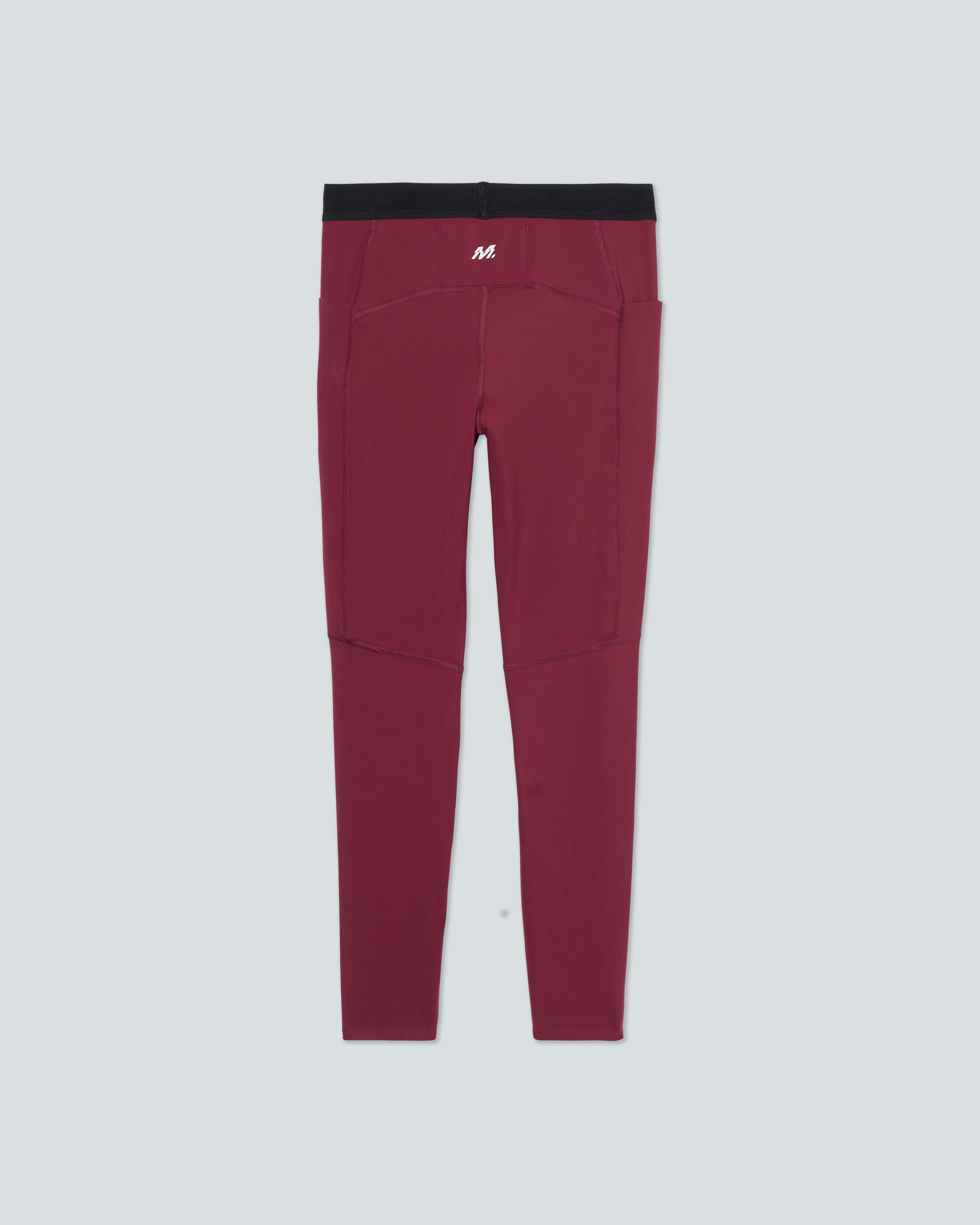 Women's Run Core Legging |Merlot| flat back