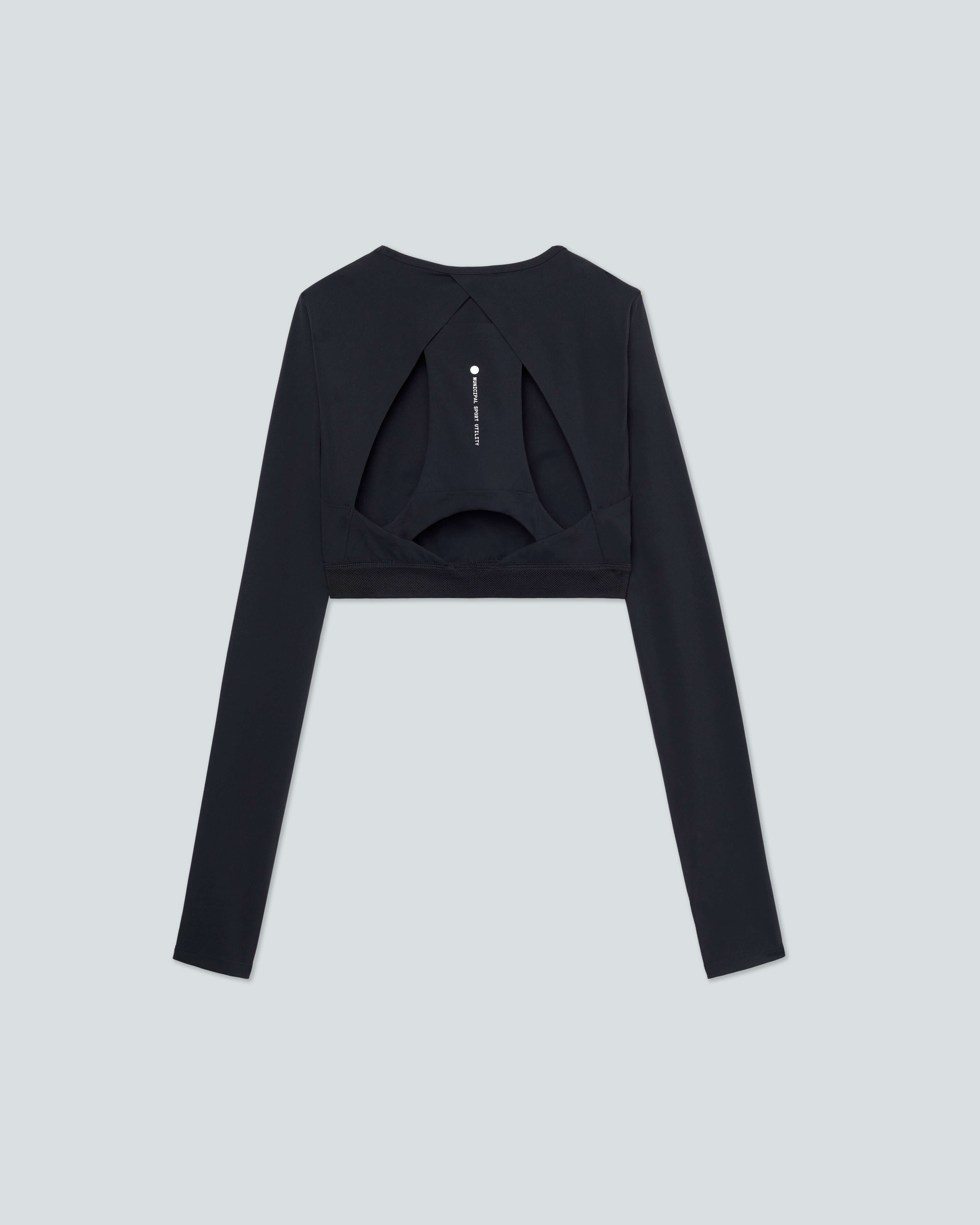 Women's Run Core LS Bra |Black| flat back