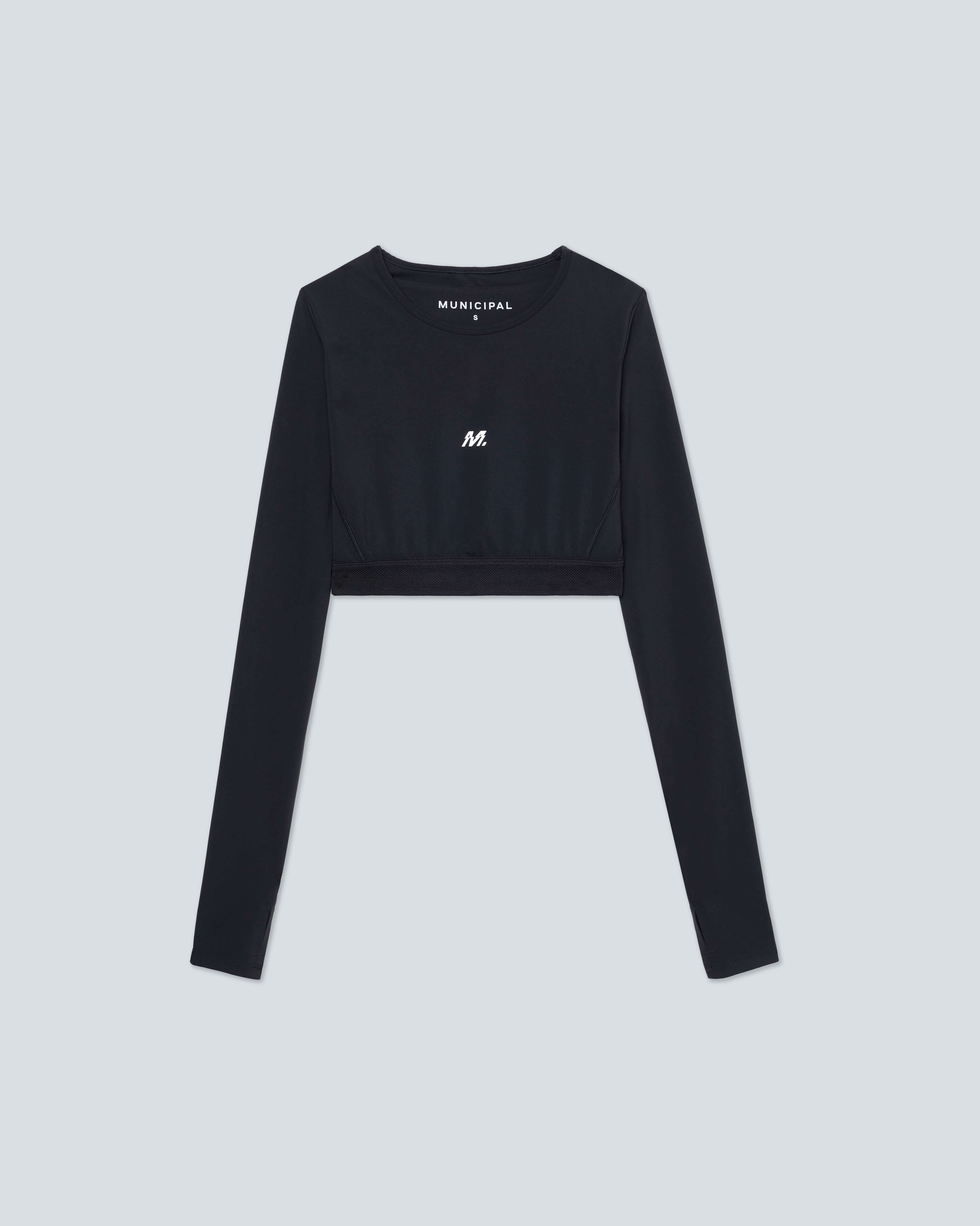 Women's Run Core LS Bra |Black| flat front