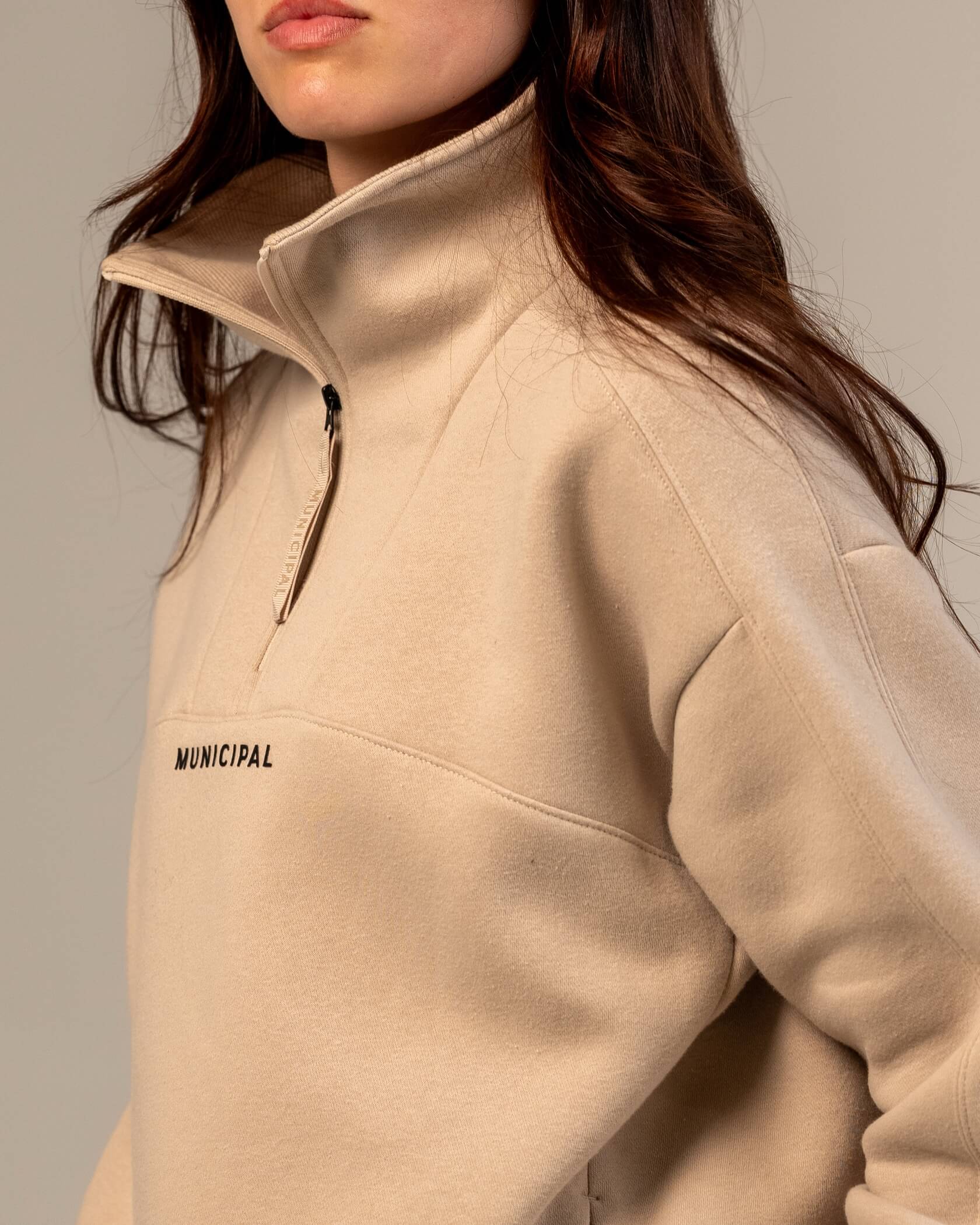 Women's Self-Made Half Zip |Silver Lining| detail