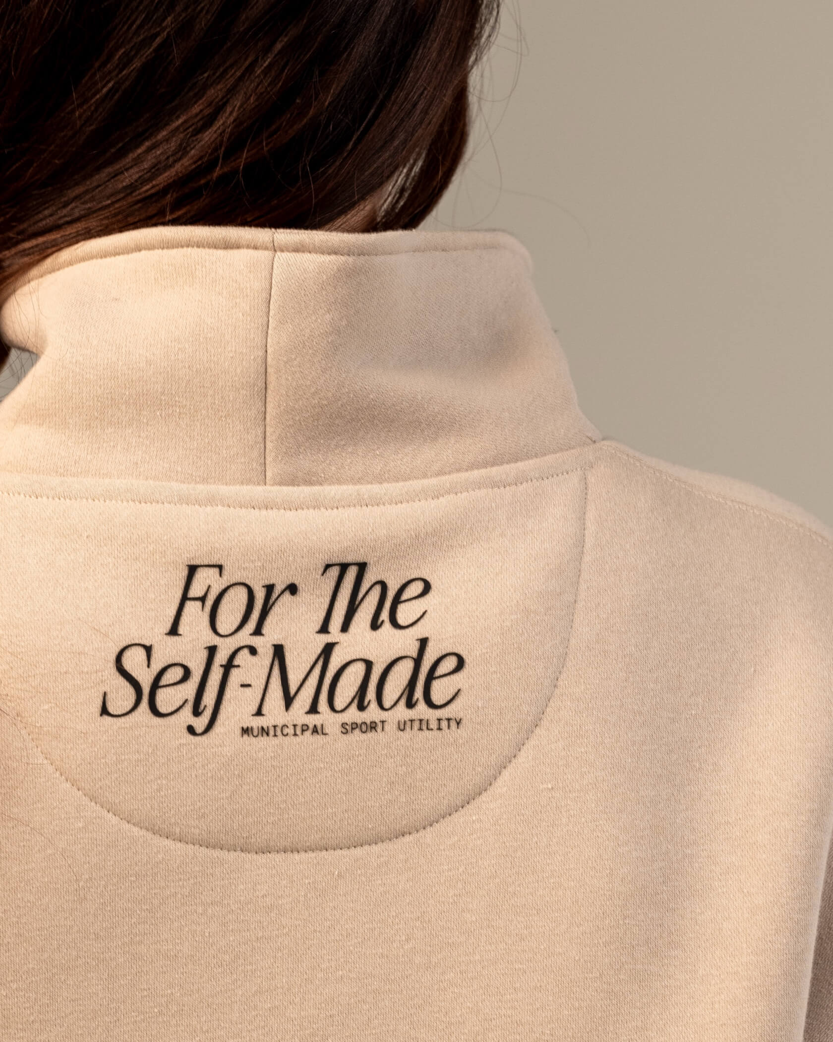 Women's Self-Made Half Zip |Silver Lining| logo