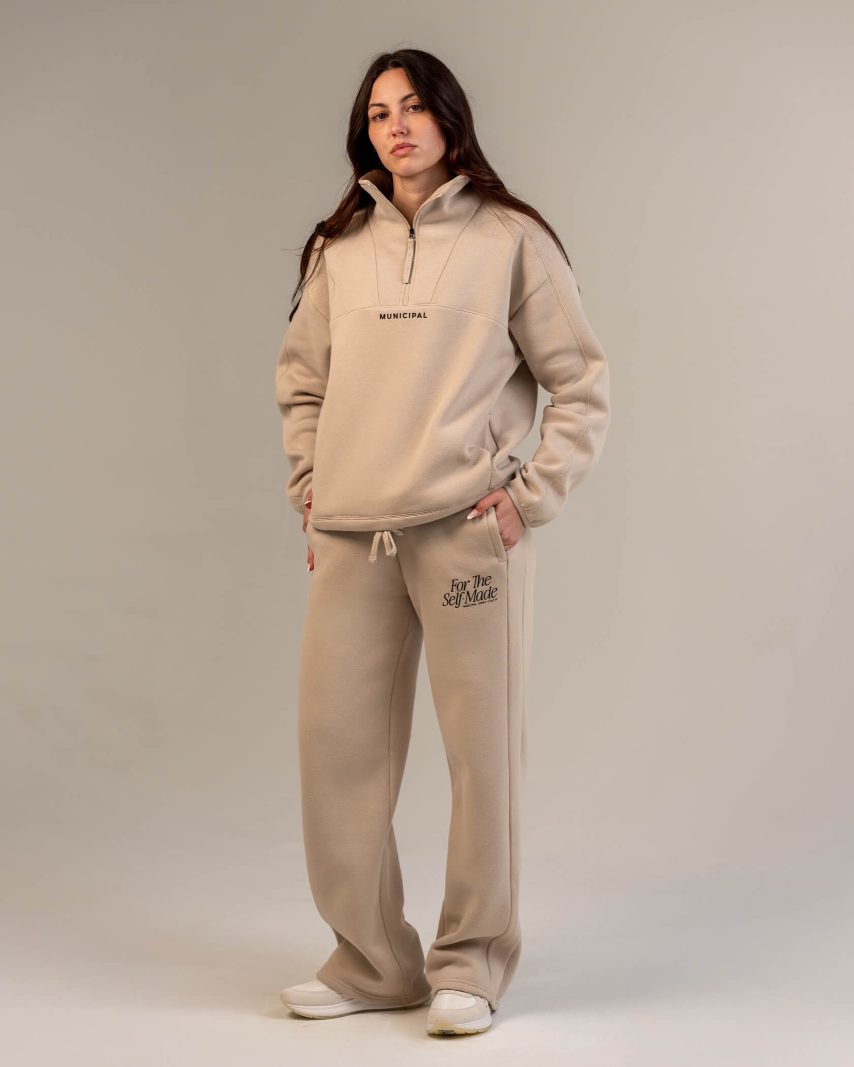 Women's Self-Made Half Zip |Silver Lining| outfit