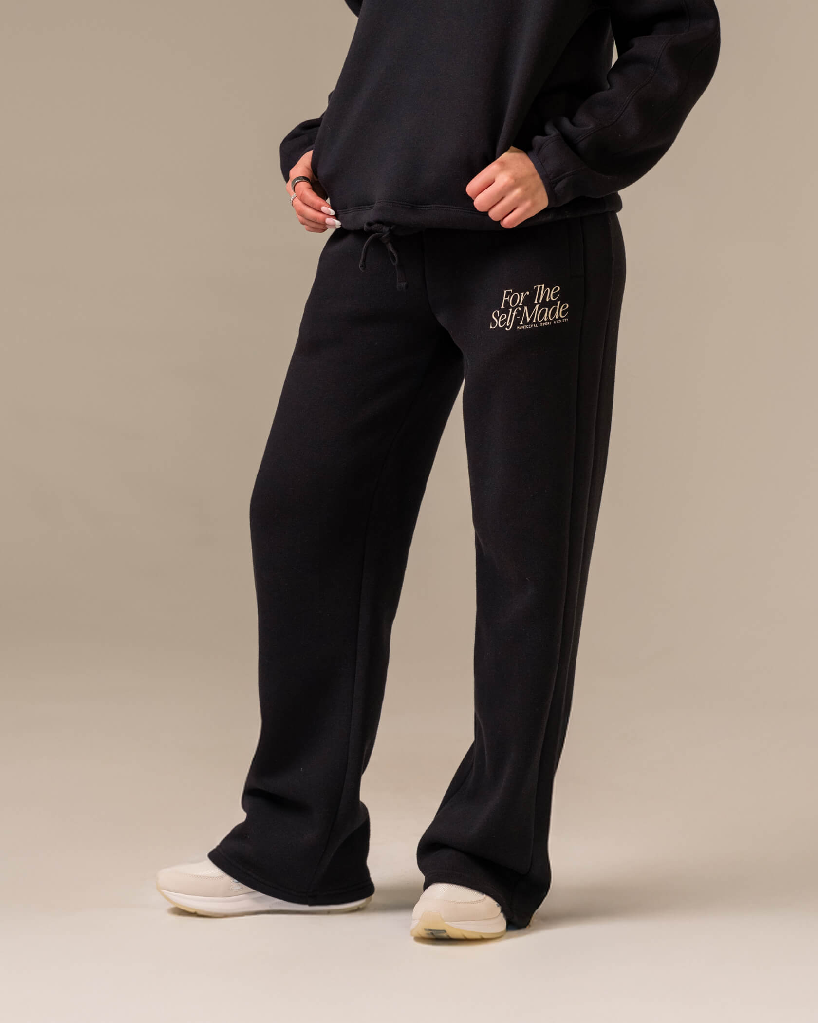 Women's Self-Made Straight Leg Sweatpants |Black| front