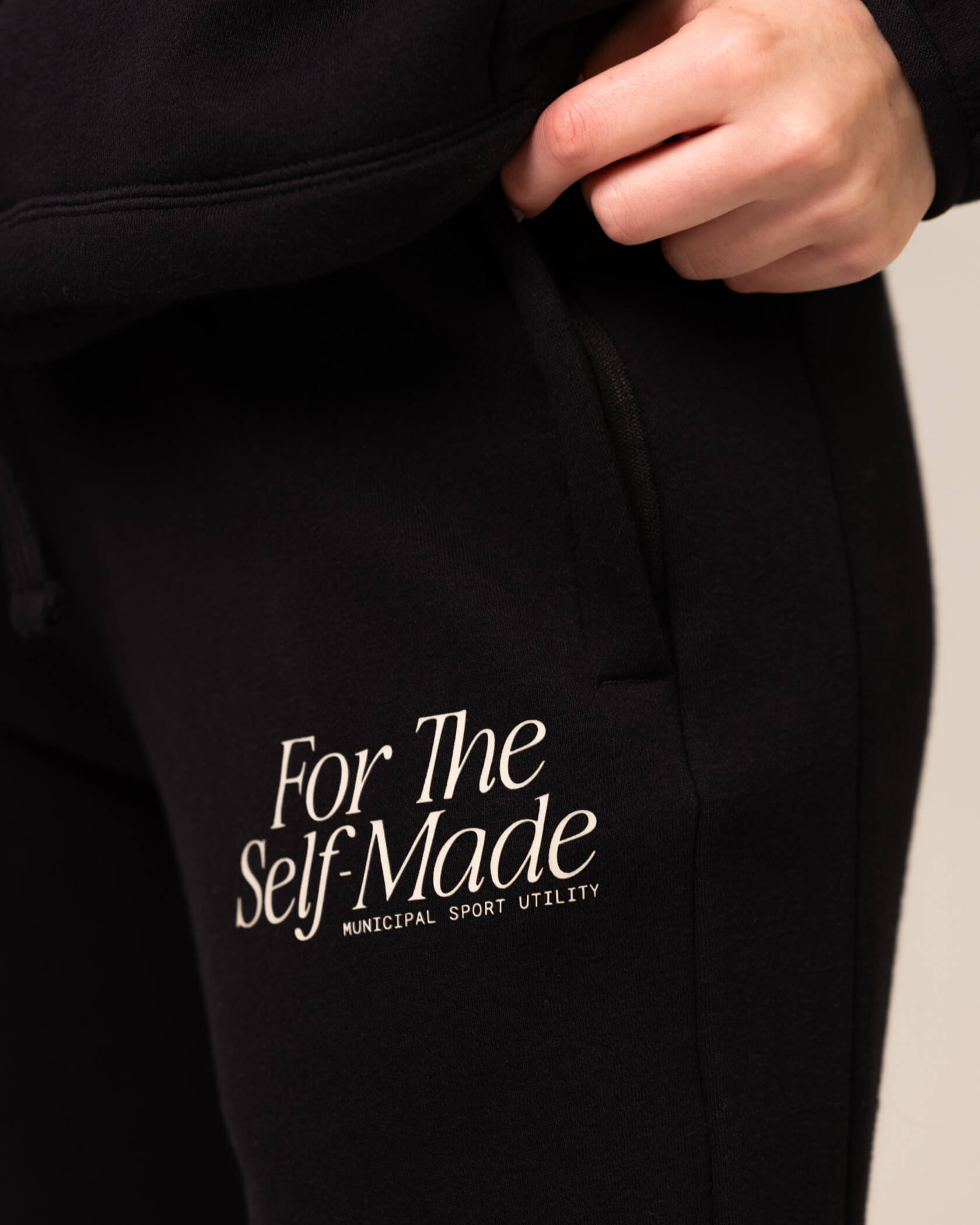 Women's Self-Made Straight Leg Sweatpants |Black| logo