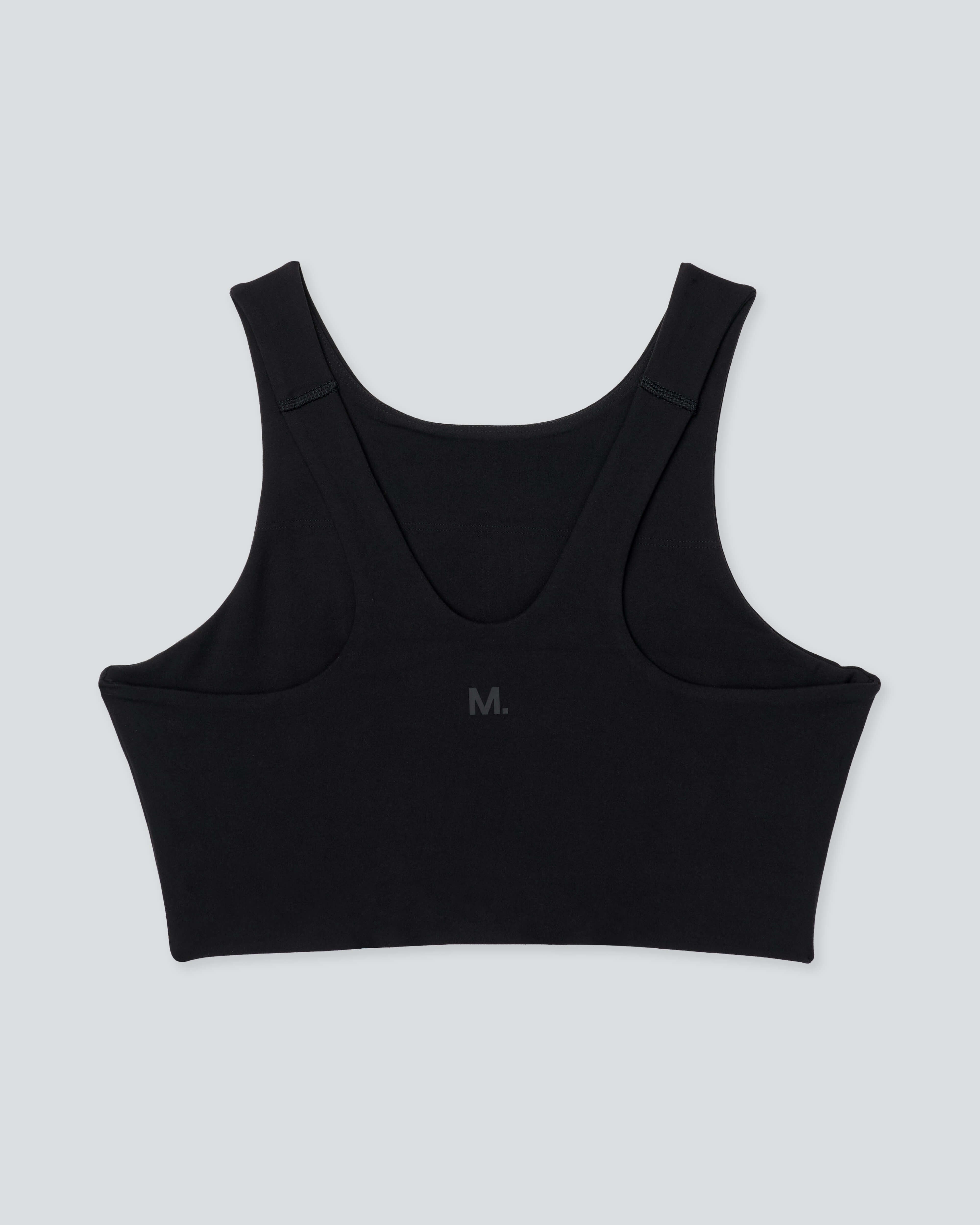 Women's Studio High Neck Bra |Black| flat back