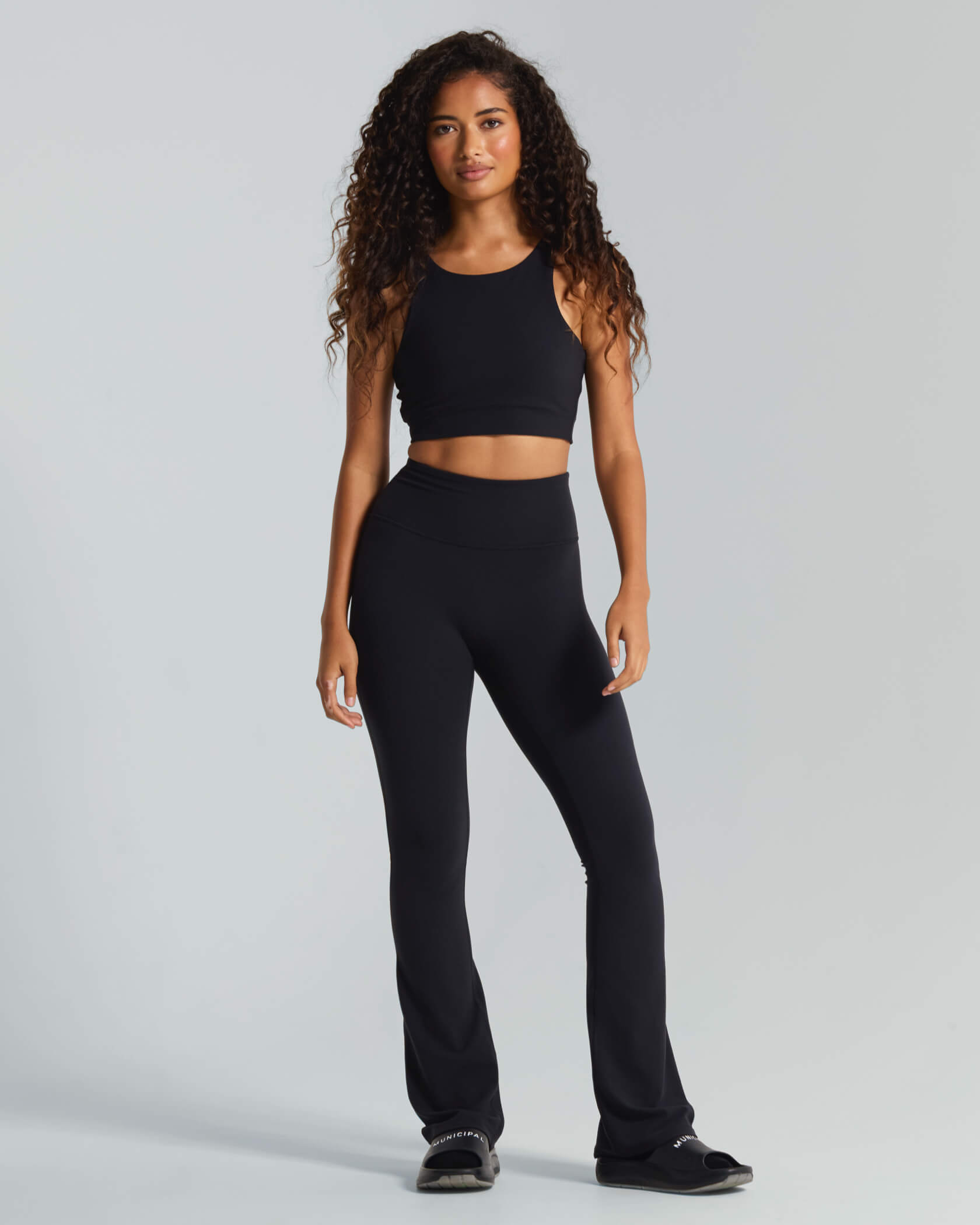 Women's Studio High Neck Bra |Black| outfit