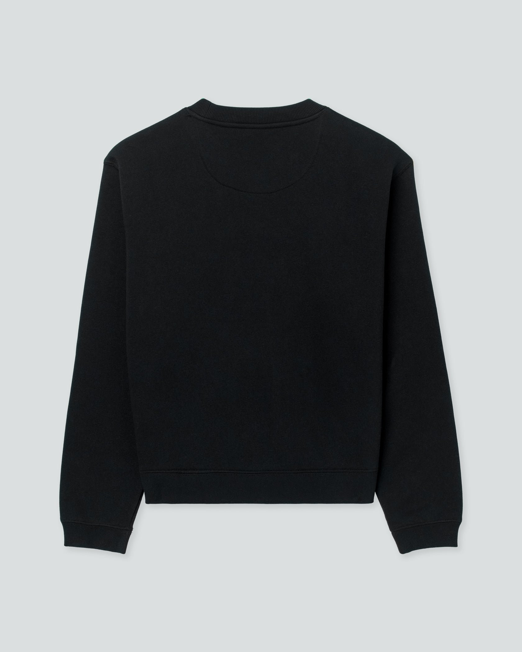 Women's Varsity Crew Neck |Black / White| flat