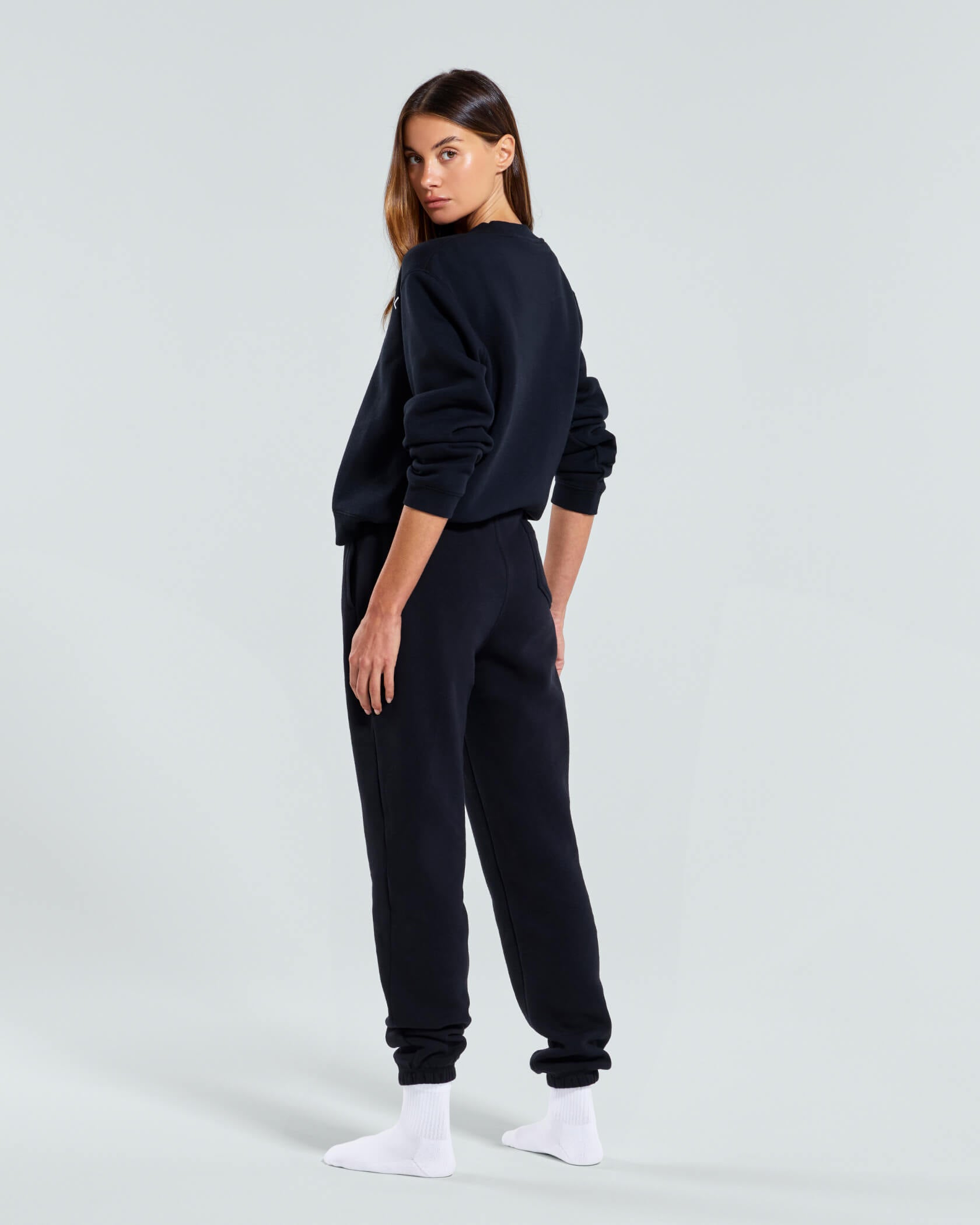 Women's Varsity Sweatpants |Black / White| back
