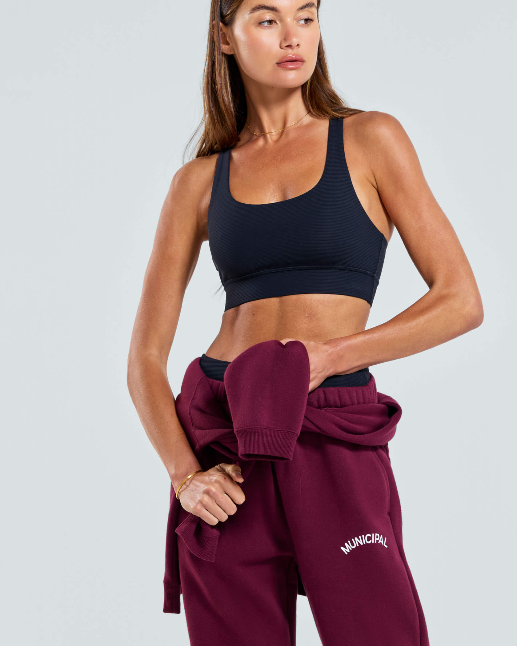 Women's Varsity Sweatpants |Merlot| detail