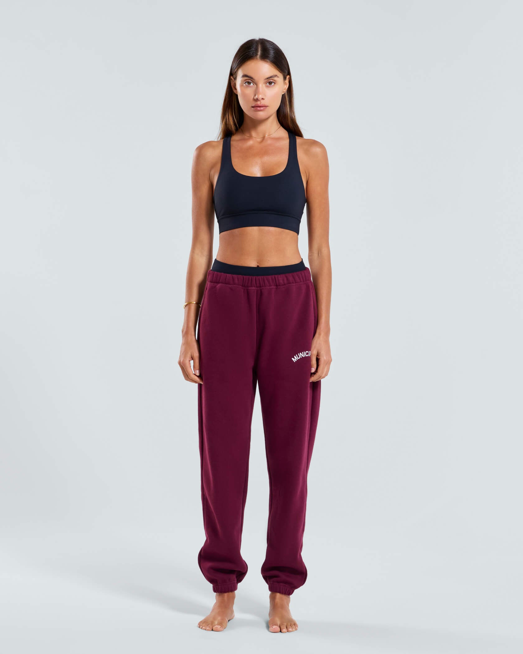 Women's Varsity Sweatpants |Merlot| front