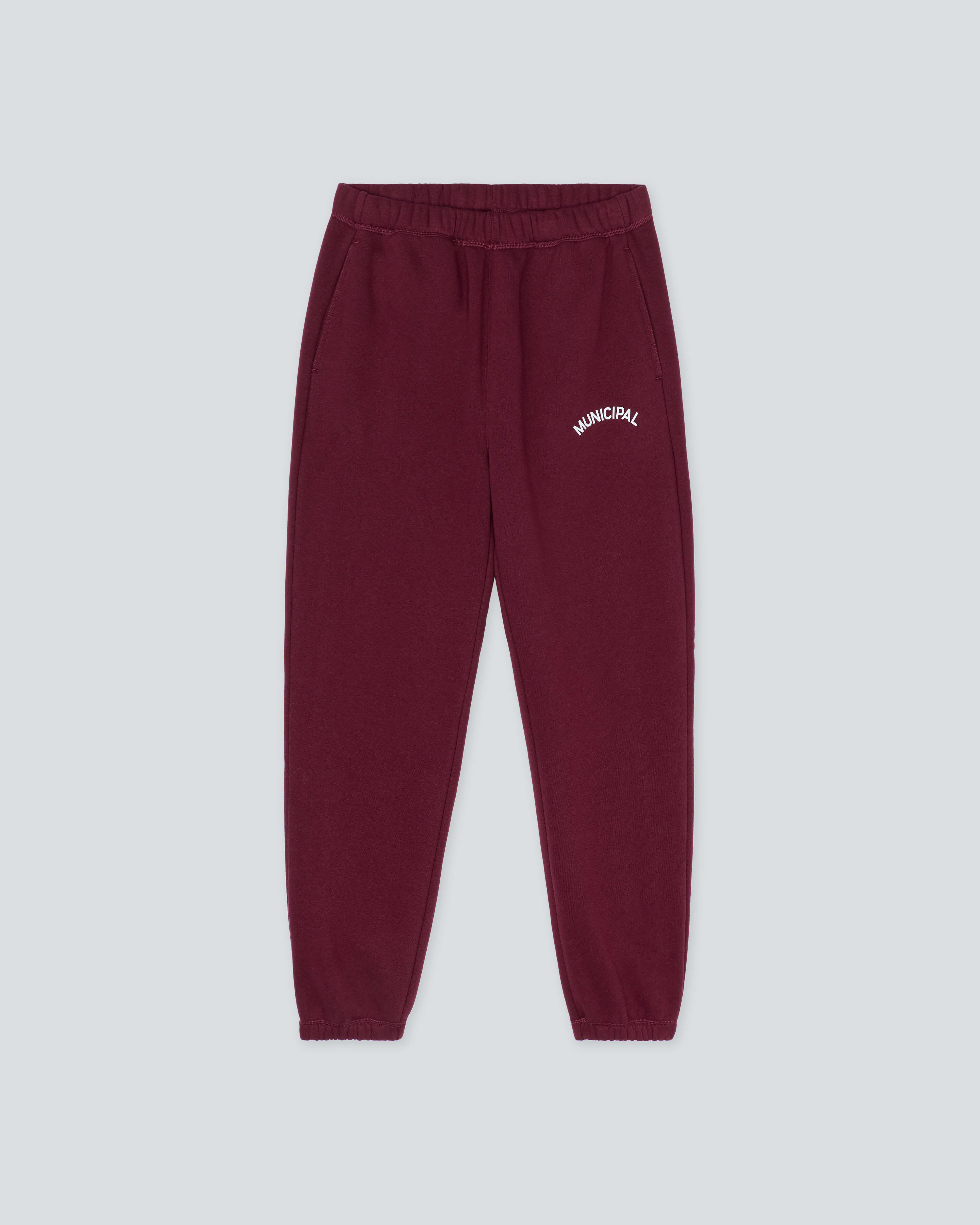 Women's Varsity Sweatpants |Merlot| flat front