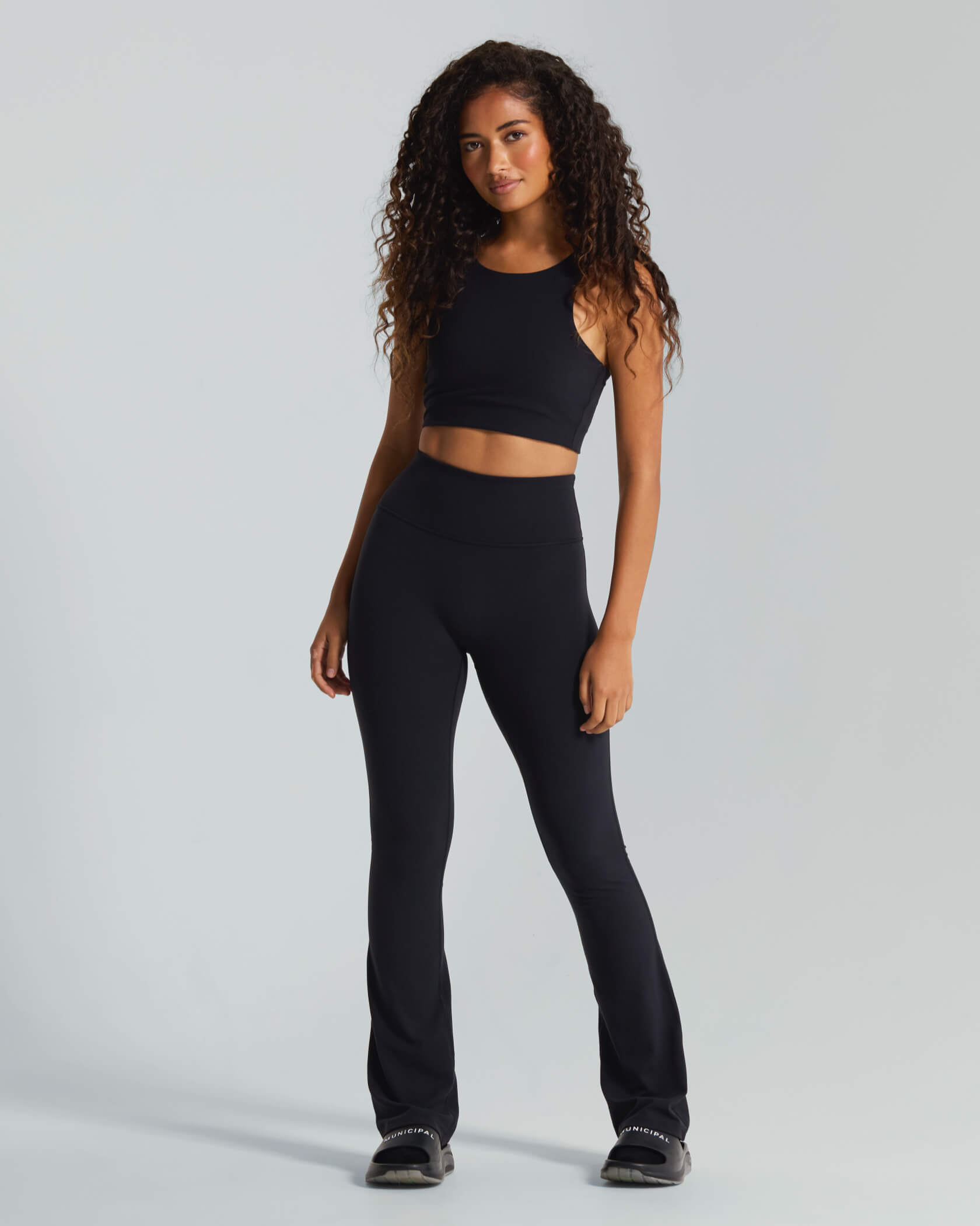 Women's Studio Wide Leg Leggings |Black| outfit