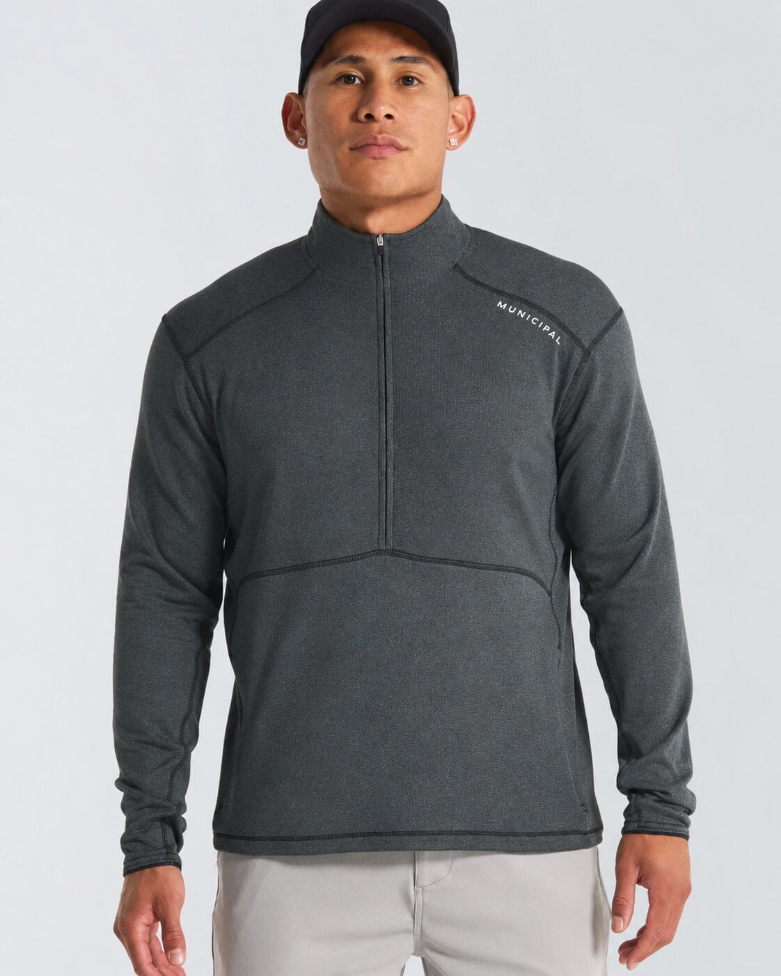 Sportcross Quarter Zip |Black Heather| front